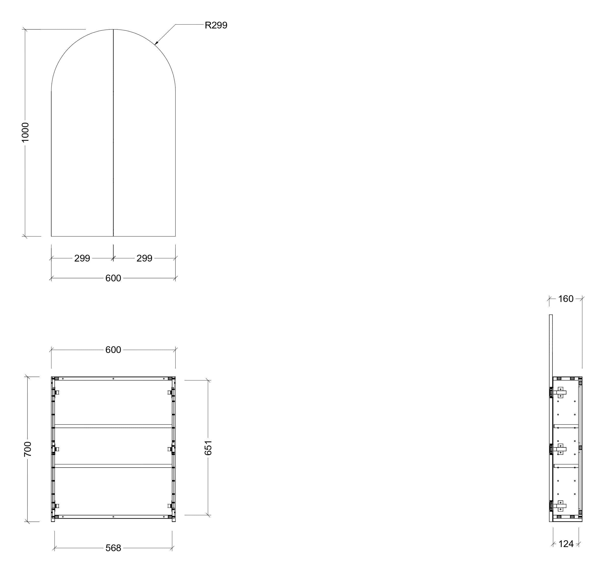 TIMBERLINE CHURCH CUSTOM SHAVING CABINET (ALL SIZING)