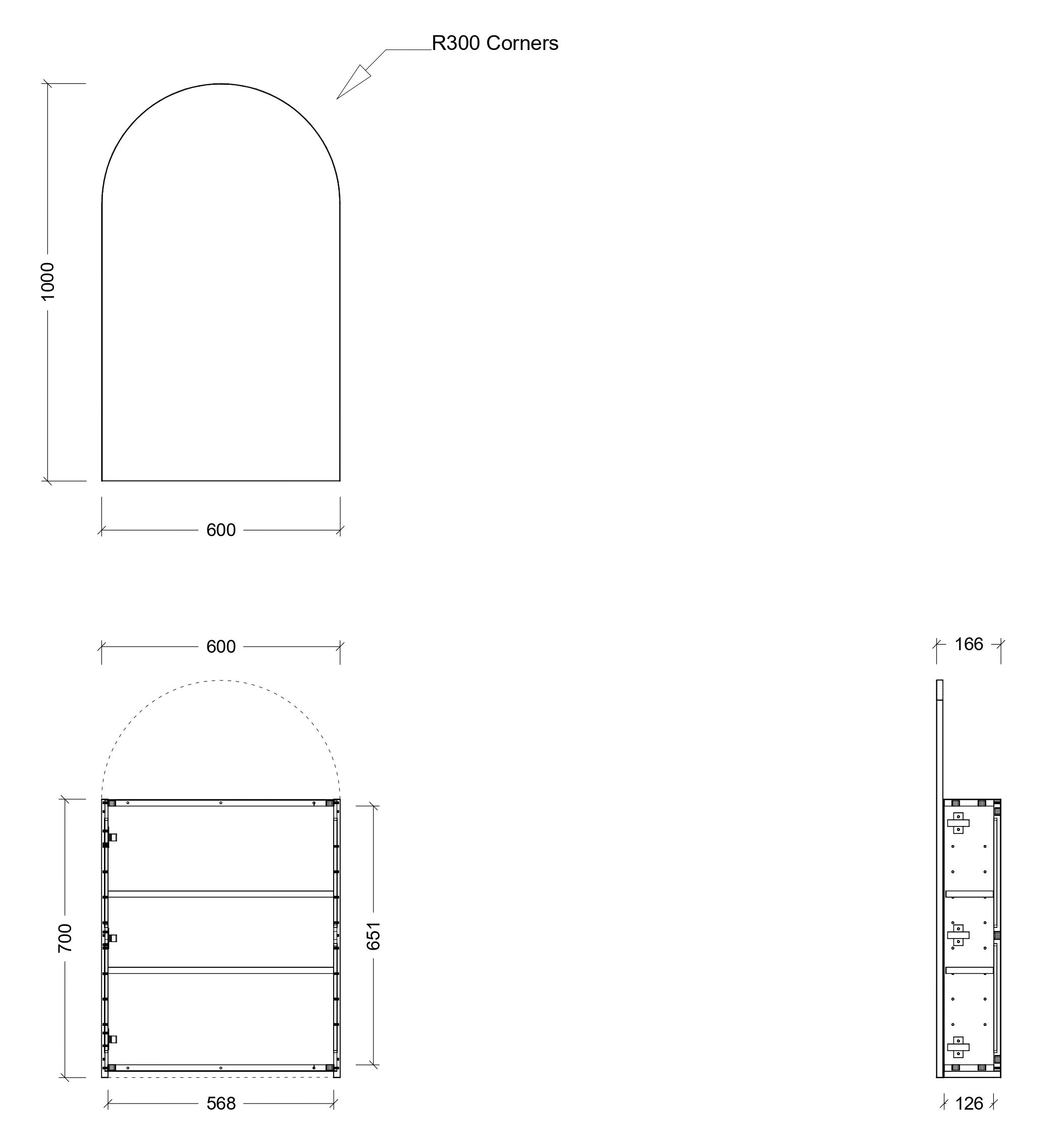 TIMBERLINE CHURCH CUSTOM SHAVING CABINET (ALL SIZING)