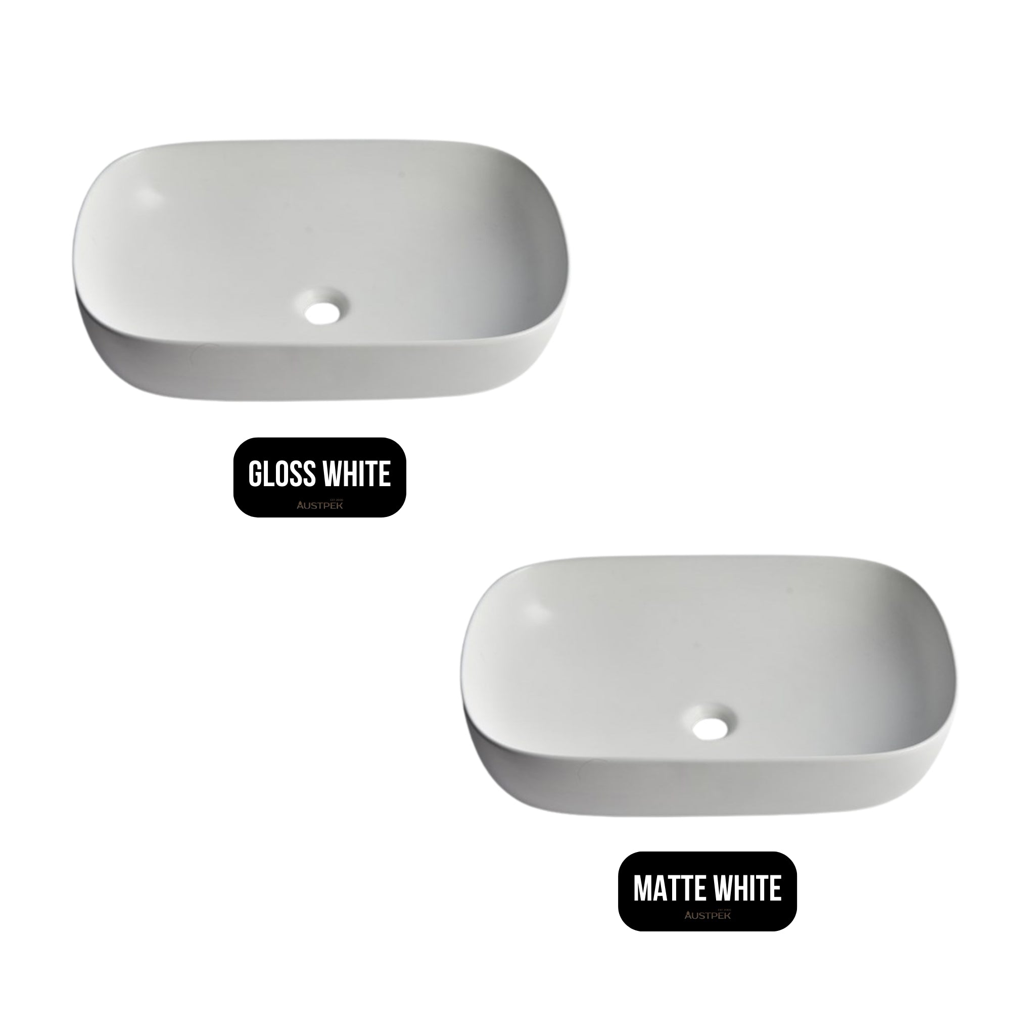 AQUAPERLA CERAMIC OVAL ABOVE COUNTER BASIN MATTE WHITE 600MM