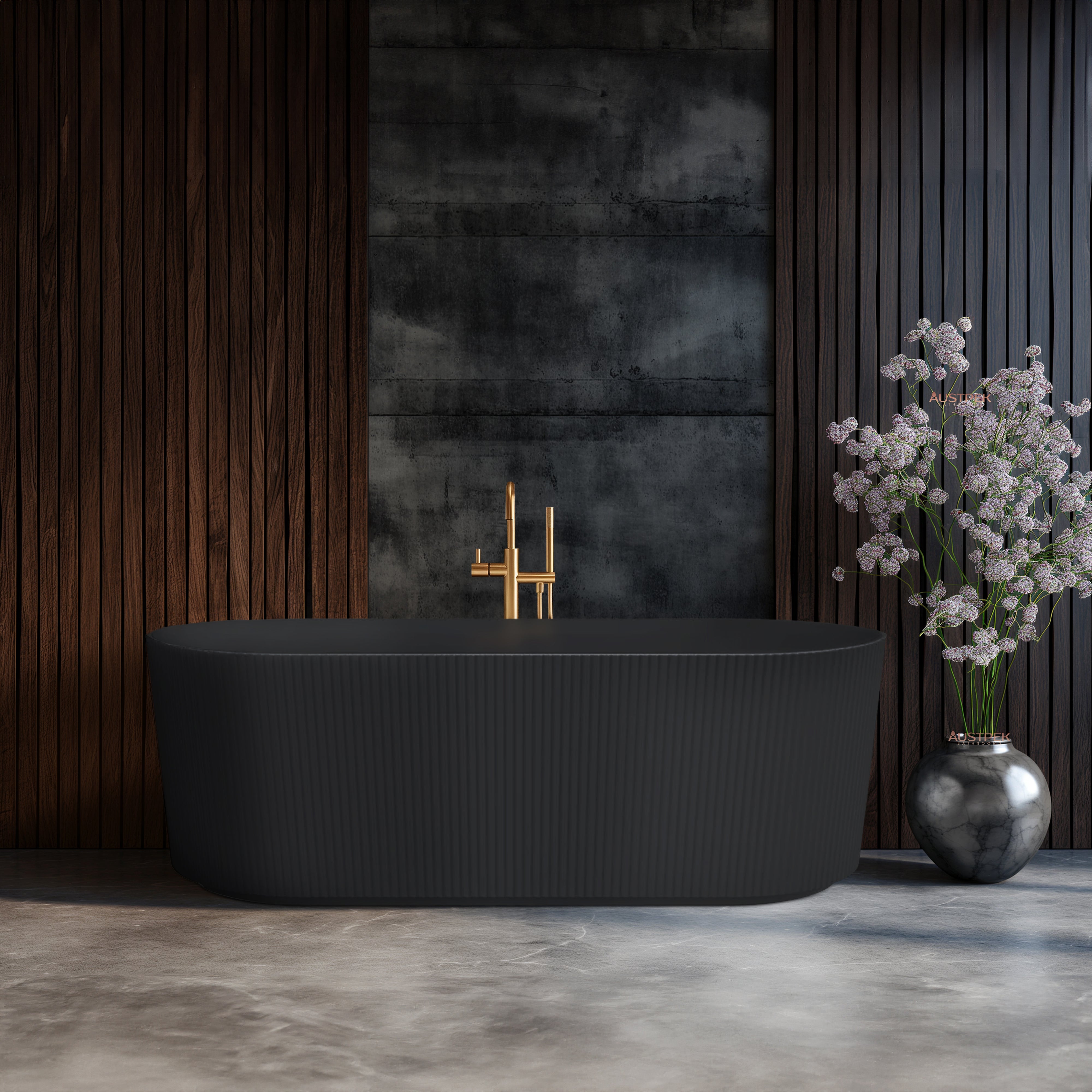 LINSOL CLEO FREESTANDING BATHTUB MATTE BLACK (AVAILABLE IN 1500MM AND 1700MM)