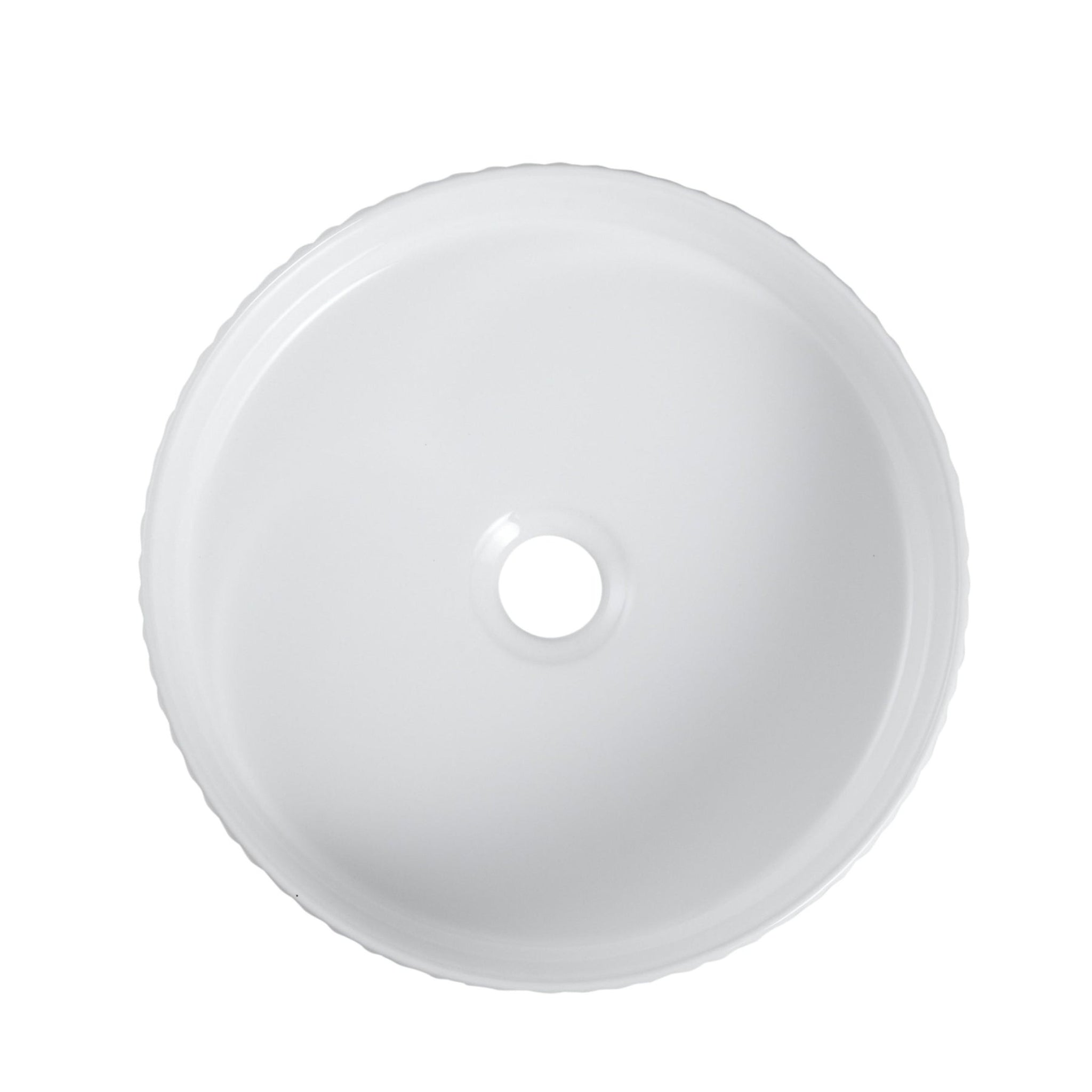 MERCIO CORA FLUTED ROUND ABOVE COUNTER GLOSS WHITE 360MM