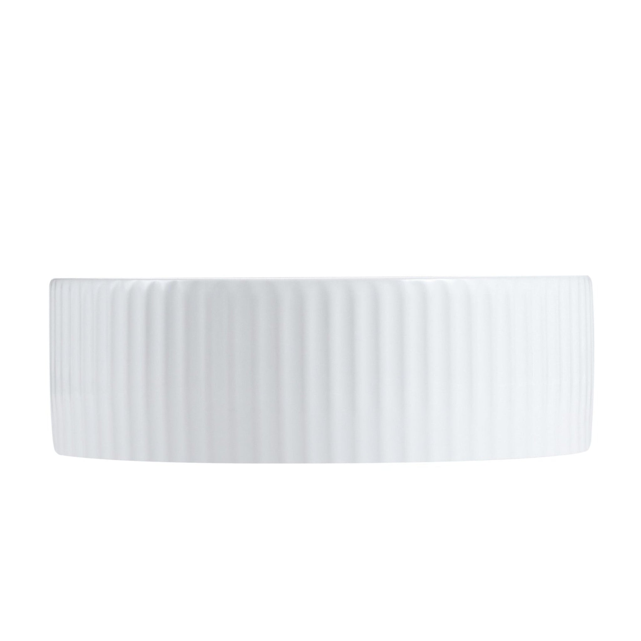 MERCIO CORA FLUTED ROUND ABOVE COUNTER GLOSS WHITE 360MM