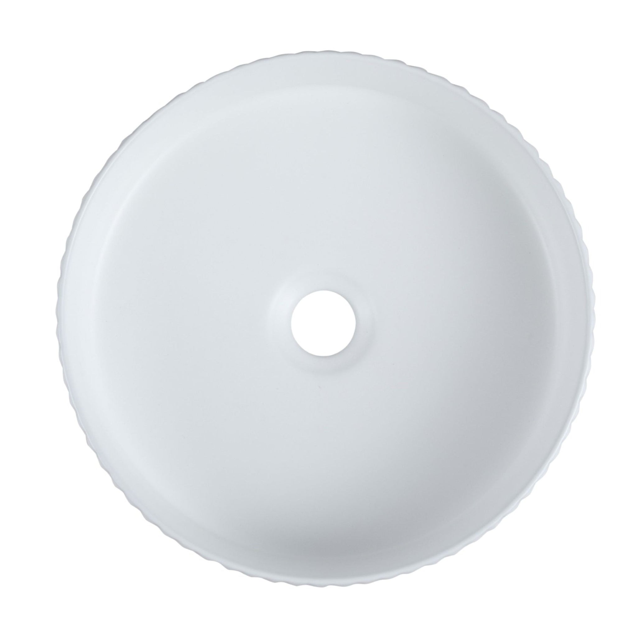 MERCIO CORA FLUTED ROUND ABOVE COUNTER  MATTE WHITE 360MM