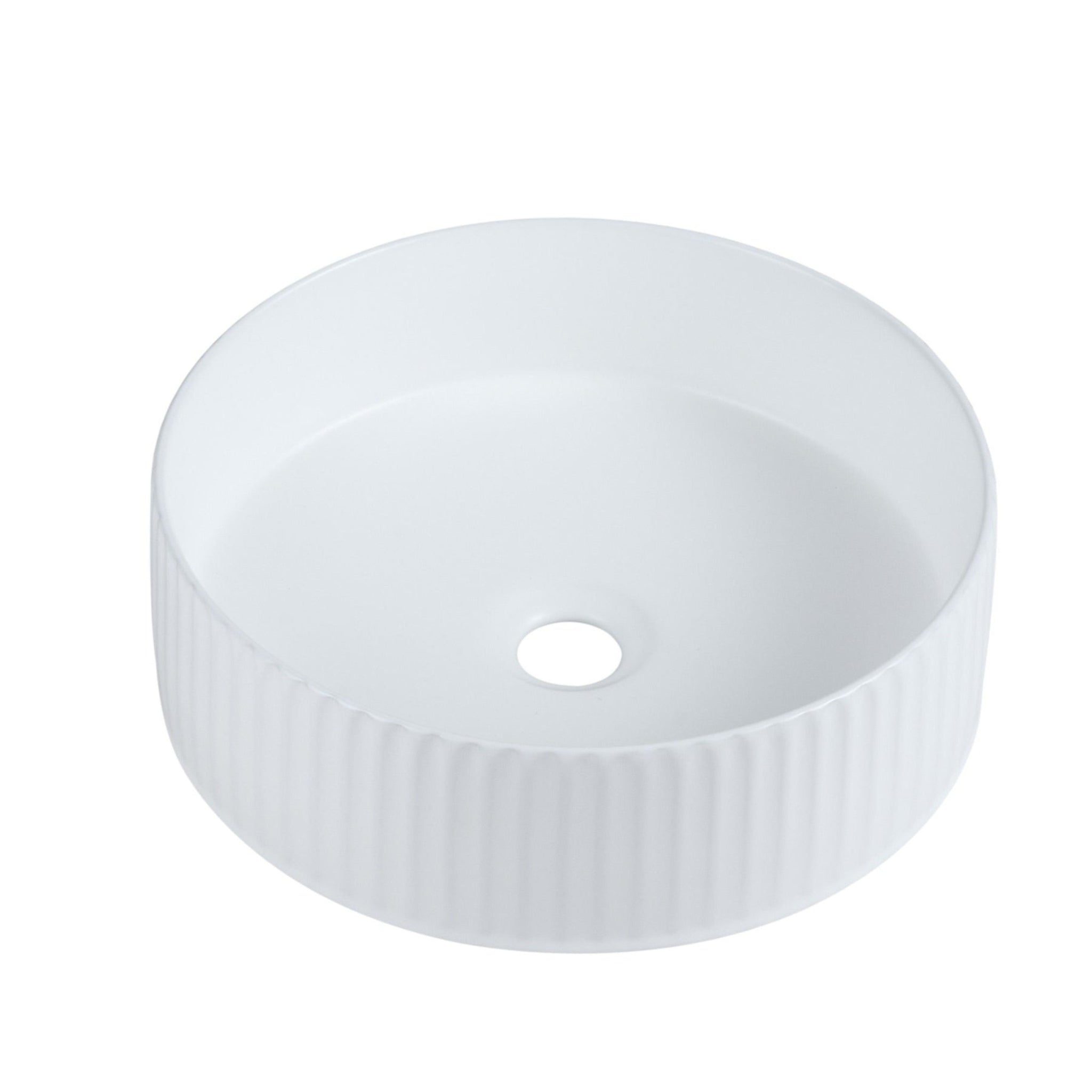 MERCIO CORA FLUTED ROUND ABOVE COUNTER  MATTE WHITE 360MM