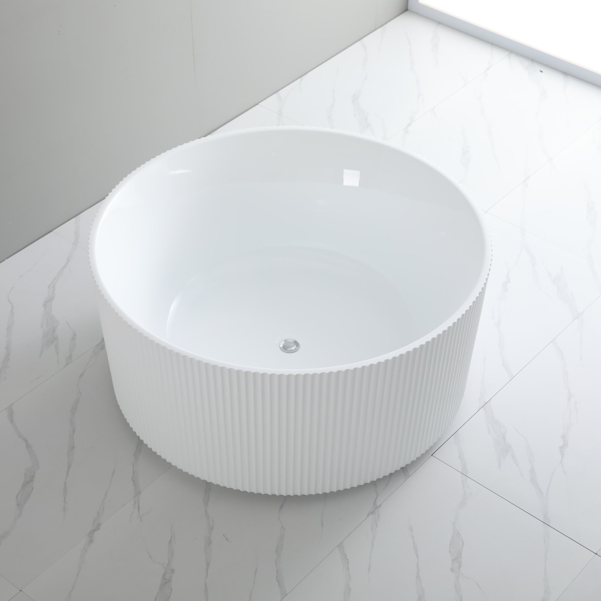 CETO COMO GROOVE FREESTANDING BATHTUB GLOSS WHITE 1280MM