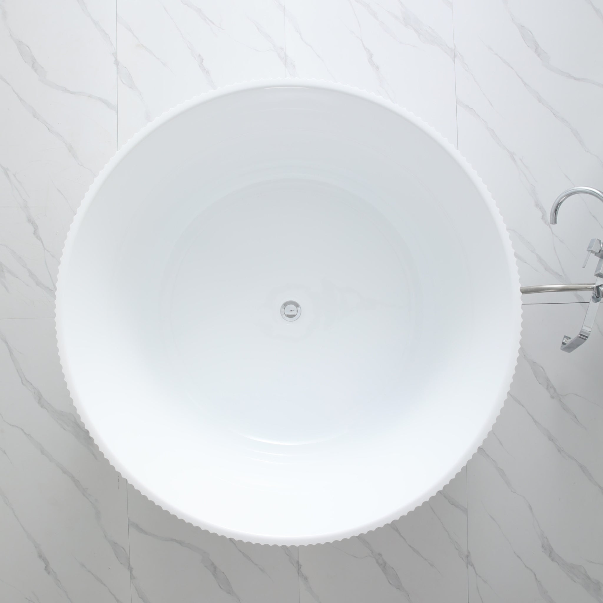 CETO COMO GROOVE FREESTANDING BATHTUB GLOSS WHITE 1280MM