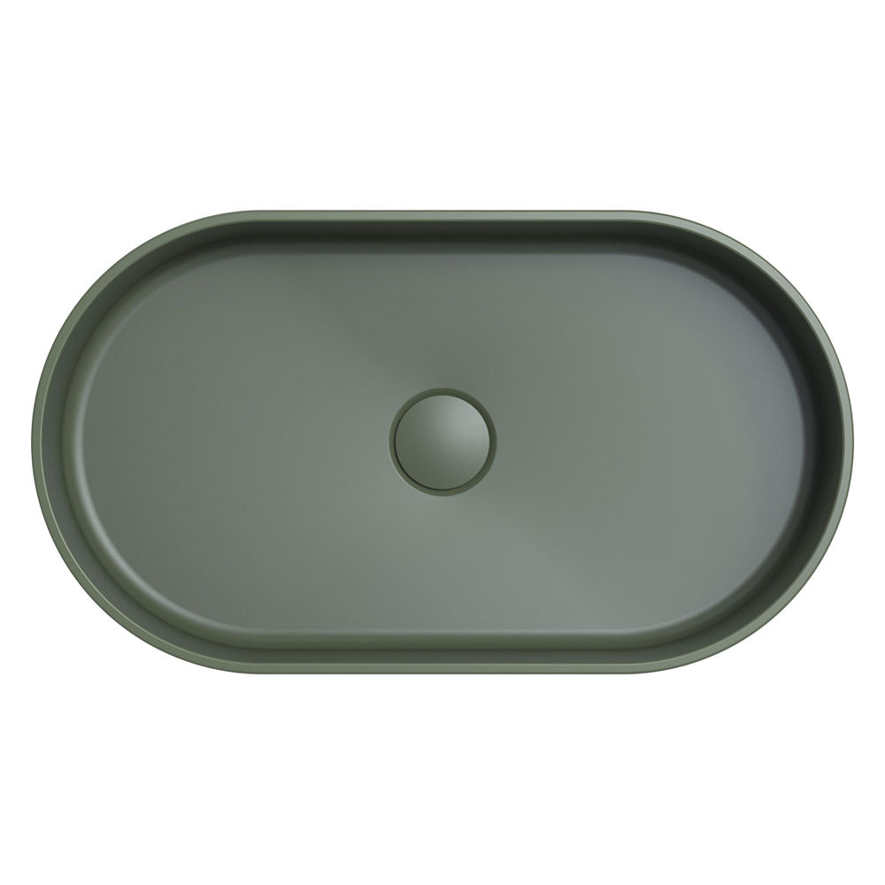 FIENZA MINKA PILL SOLID SURFACE ABOVE COUNTER BASIN FOREST 550MM