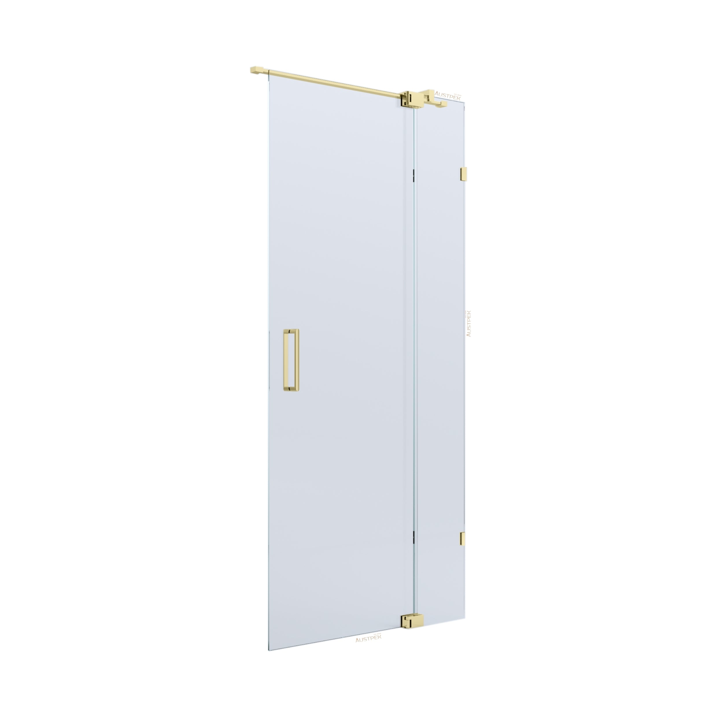 BELLA VISTA KENDRA FRAMELESS OVERLAPPED FRONT ONLY SHOWER SCREEN FRENCH GOLD