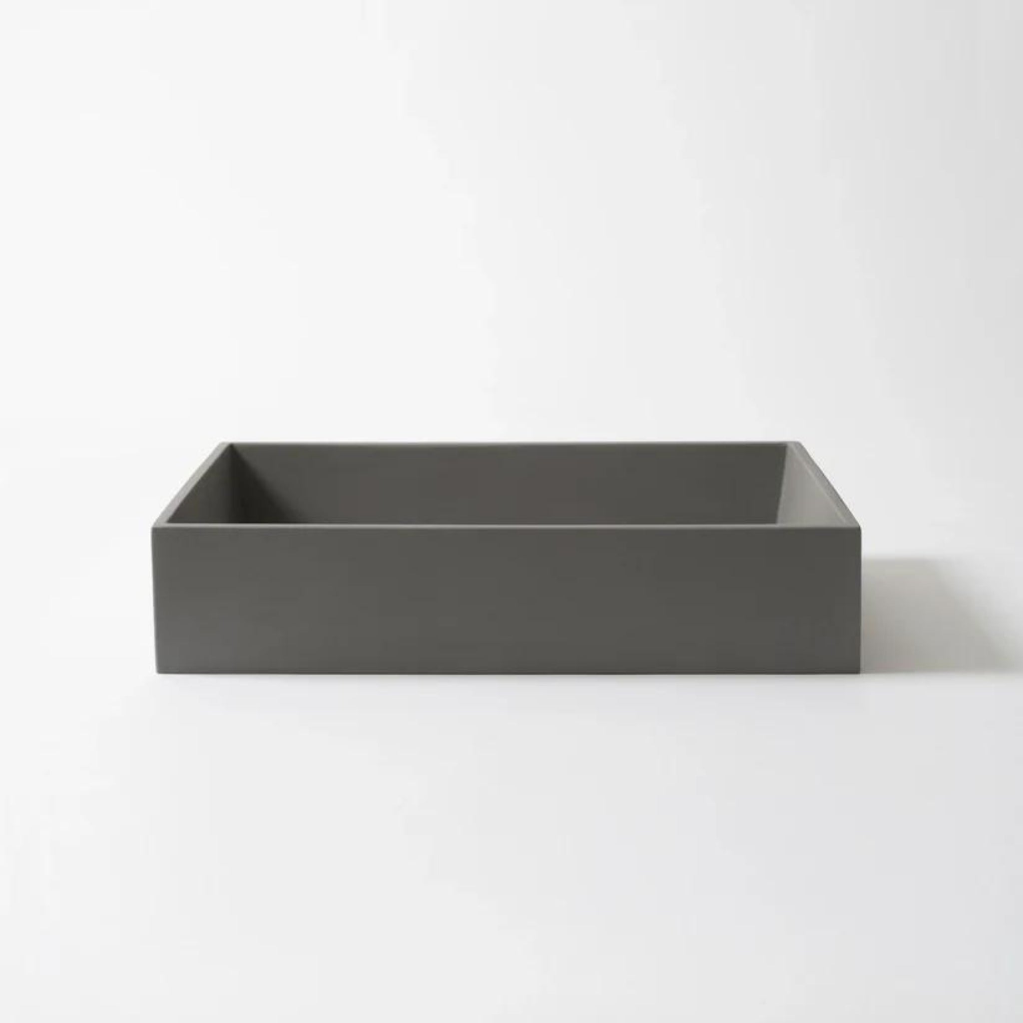 CONCRETE STUDIO BALY LARGE ABOVE COUNTER BASIN RECTANGLE DARK GREY 510MM