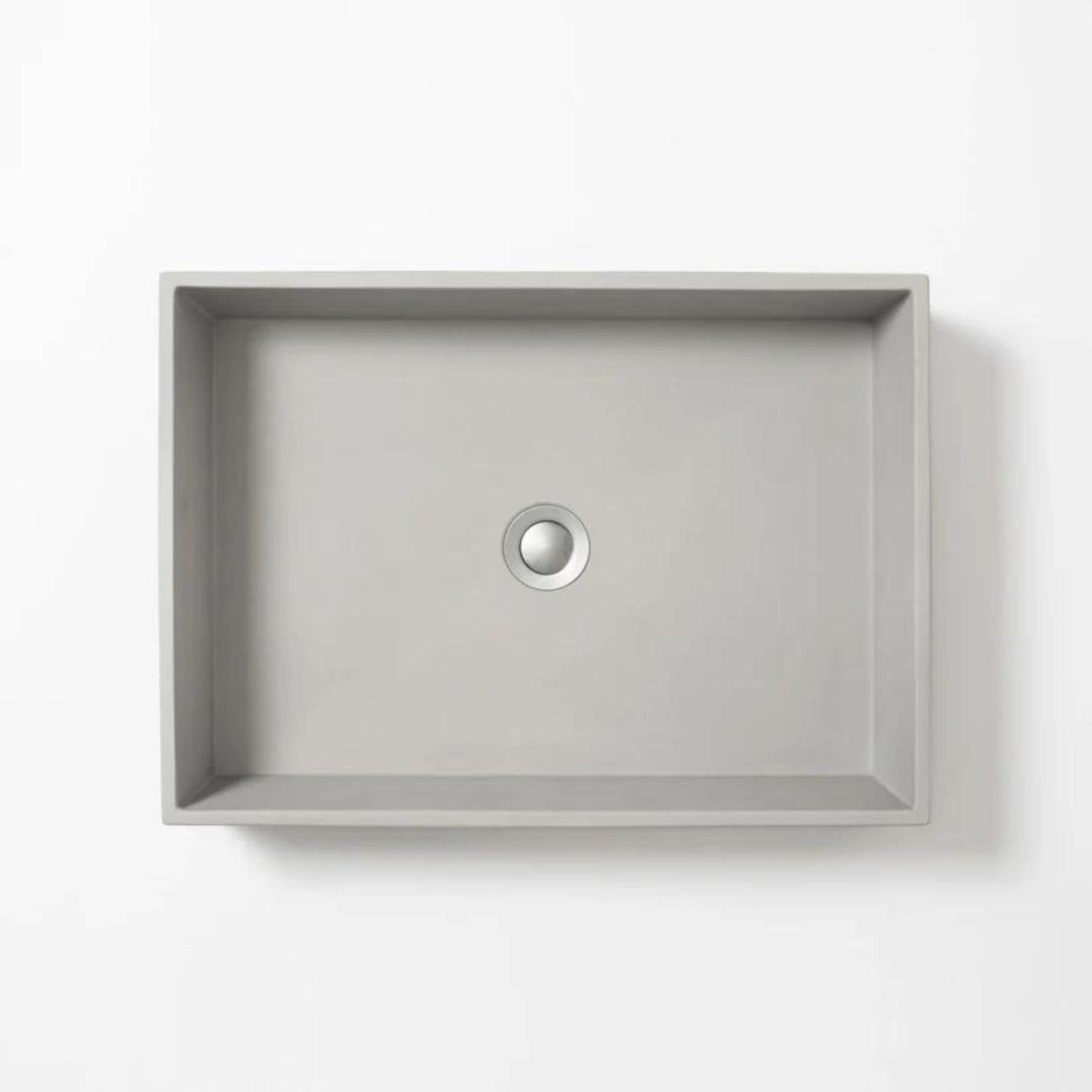 CONCRETE STUDIO BALY LARGE ABOVE COUNTER BASIN RECTANGLE LIGHT GREY 510MM