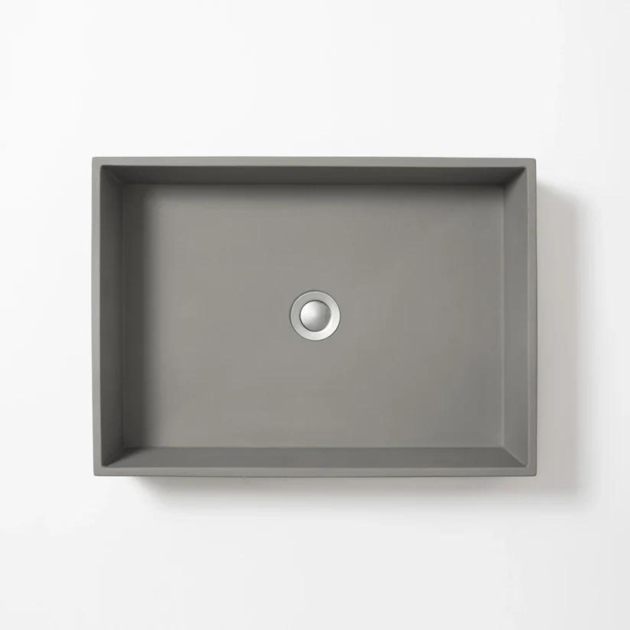 CONCRETE STUDIO BALY LARGE ABOVE COUNTER BASIN RECTANGLE MID GREY 510MM