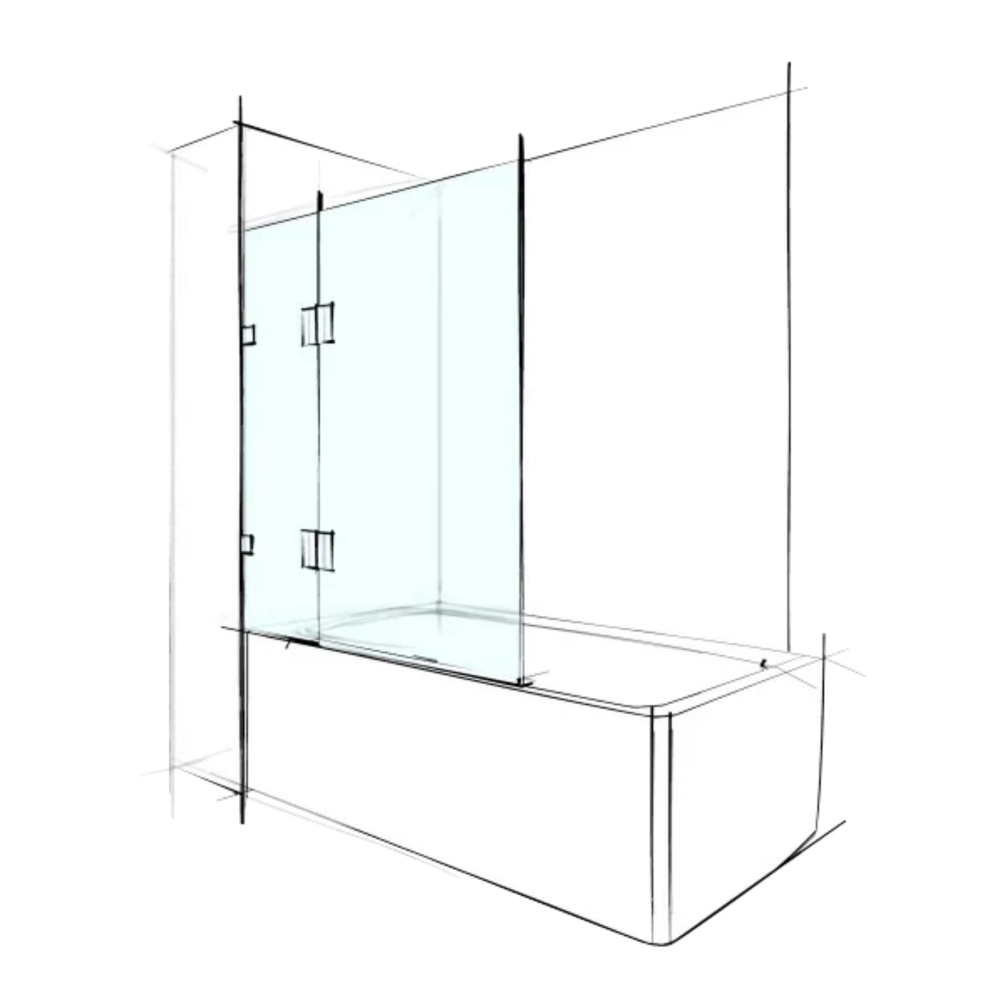 VEROTTI CUSTOM FRAMELESS BATHSCREEN FIXED PANEL