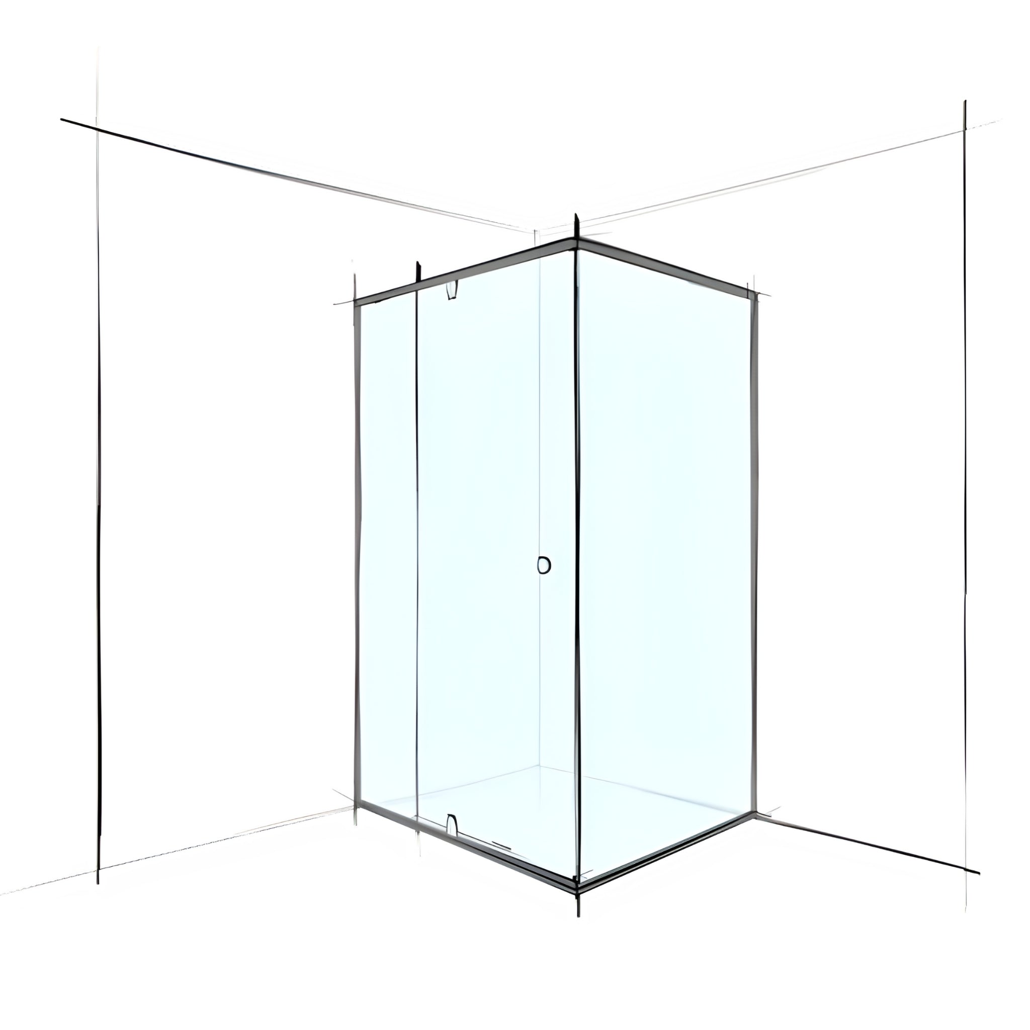 VEROTTI CUSTOM SEMI-FRAMELESS SHOWER SCREEN SQUARE CORNER