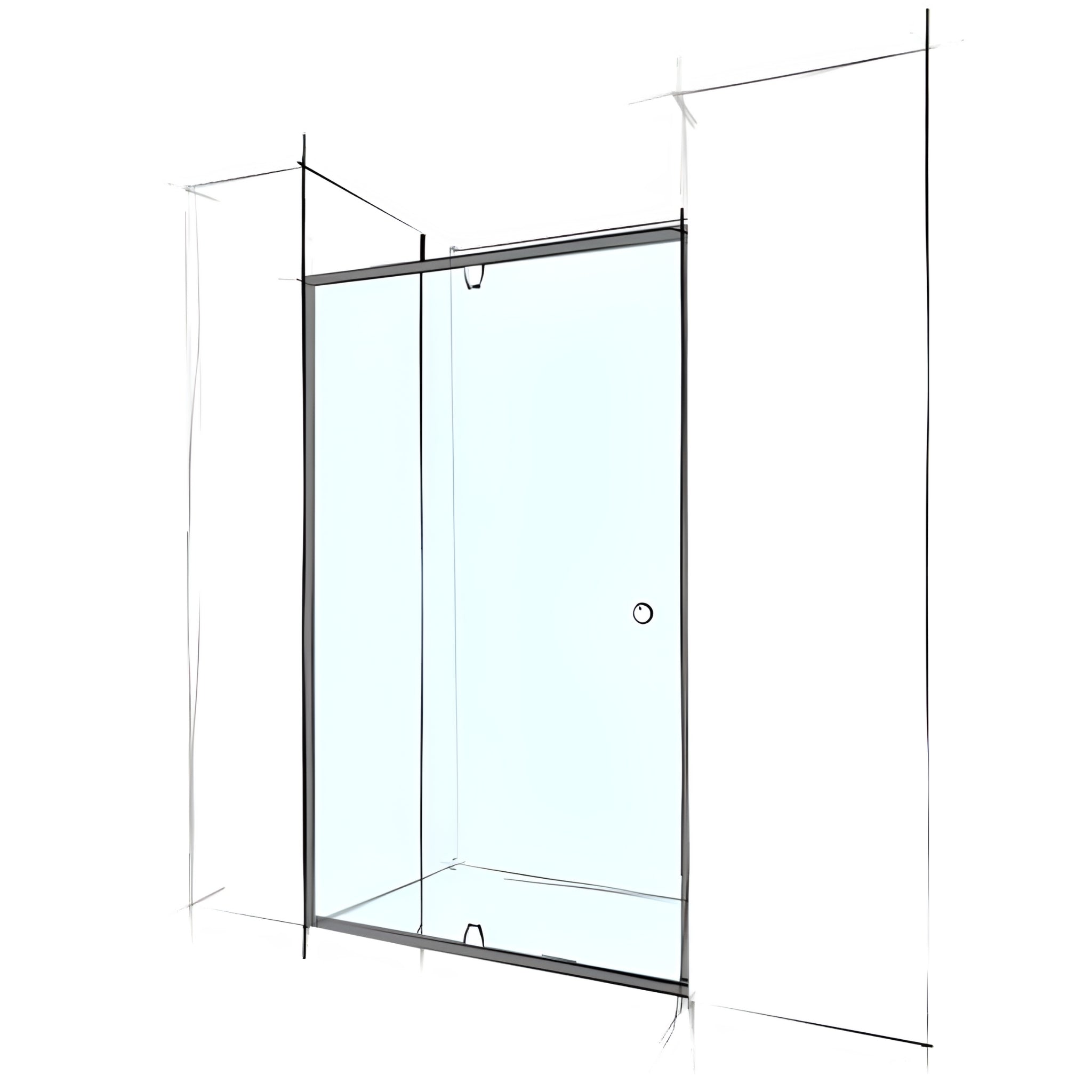 VEROTTI CUSTOM WALL TO WALL SEMI-FRAMELESS TWO PANEL SHOWER SCREEN