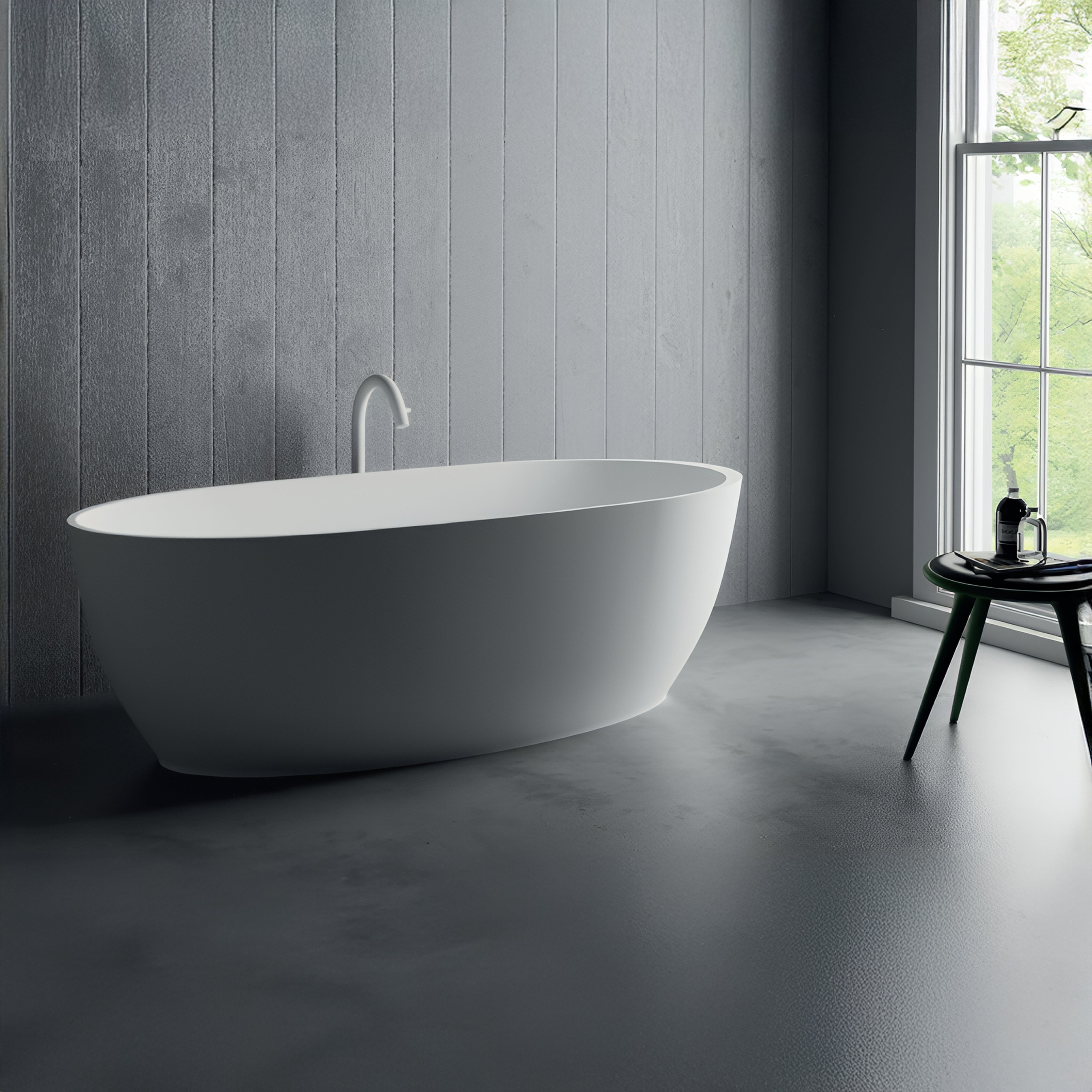 DOMUS LIVING DIANA FREESTANDING BATHTUB WITH OVERFLOW MATTE WHITE (AVAILABLE IN 1500MM AND 1700MM)