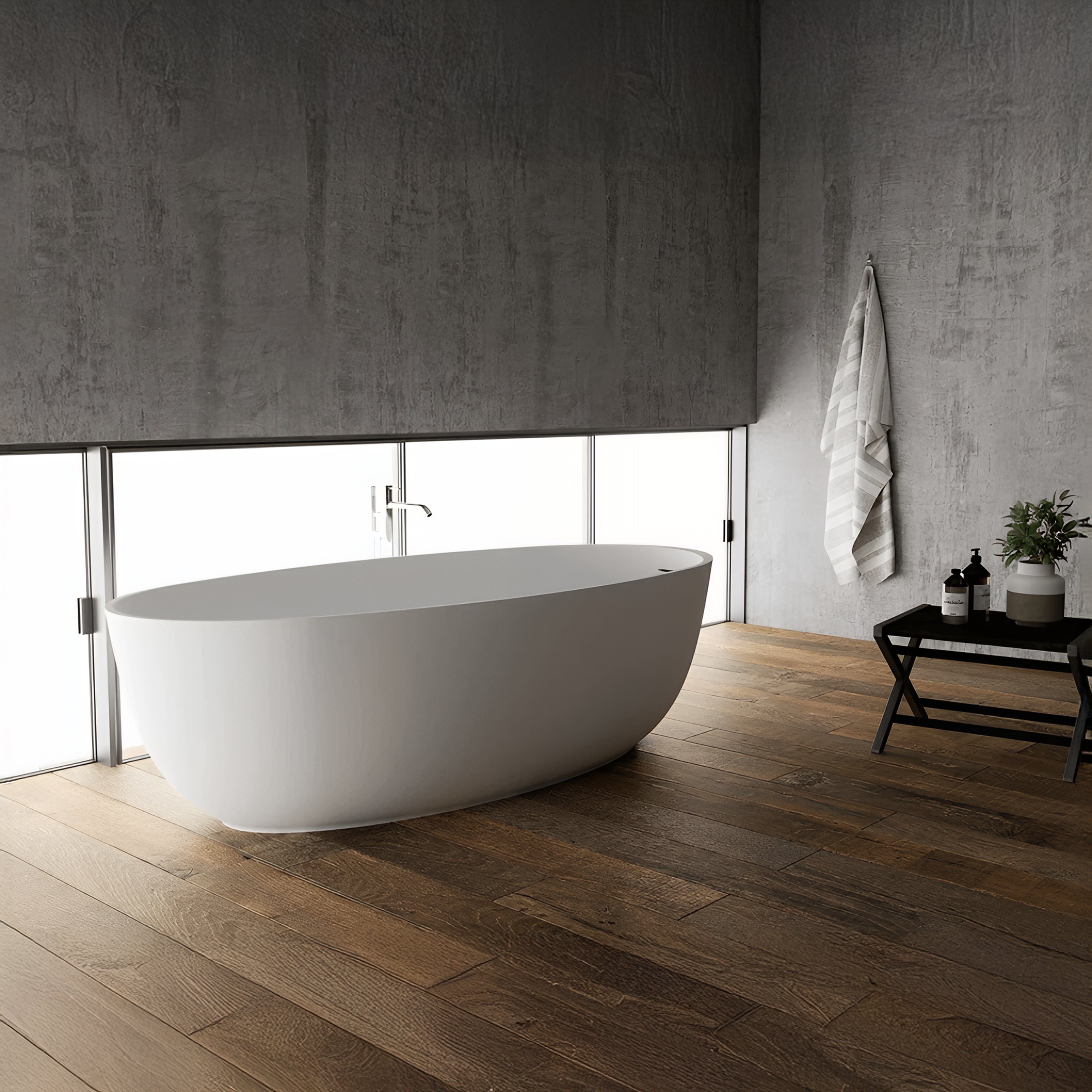 DOMUS LIVING DIANA FREESTANDING BATHTUB WITH OVERFLOW MATTE WHITE (AVAILABLE IN 1500MM AND 1700MM)