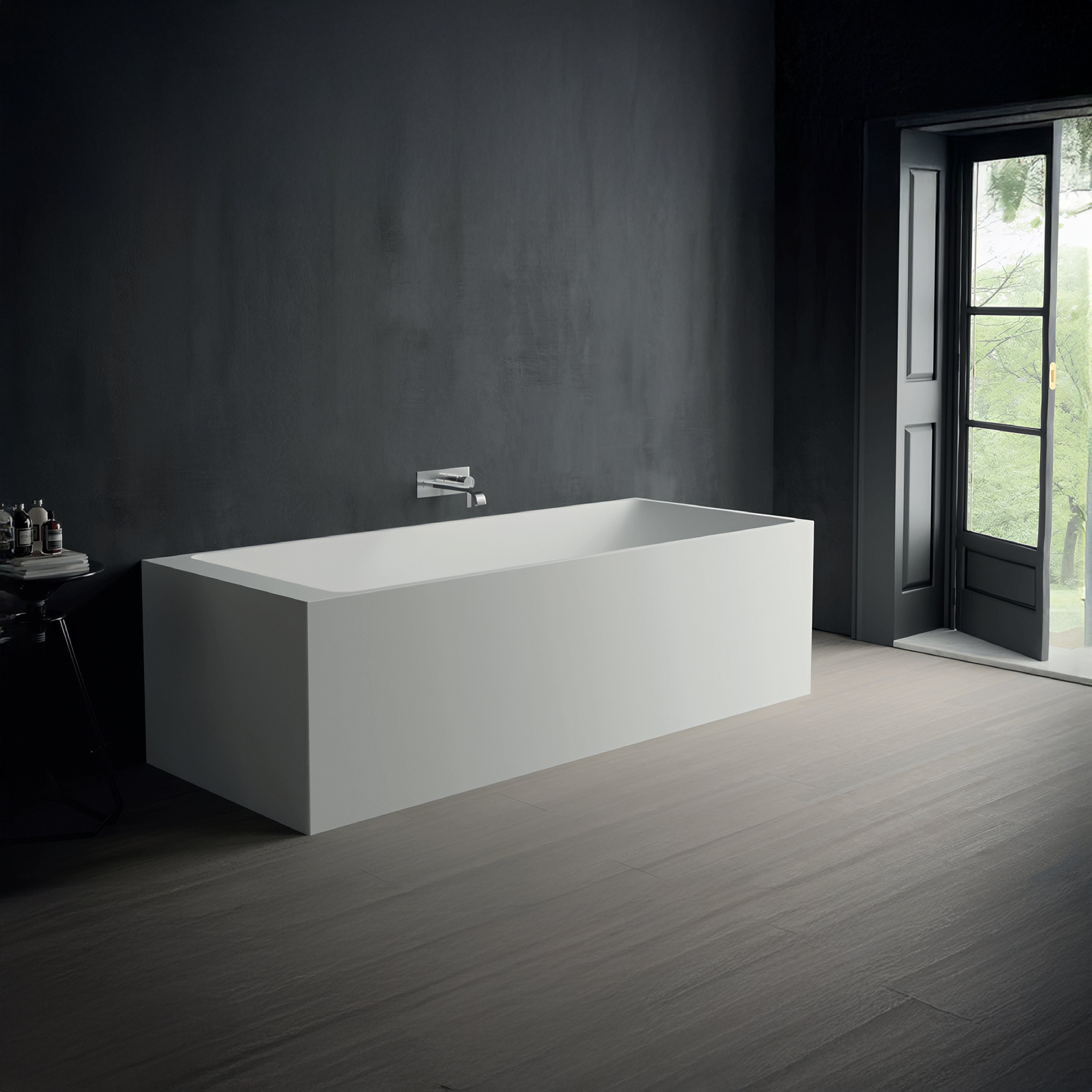 DOMUS LIVING ORIA FREESTANDING BATHTUB WITH OVERFLOW MATTE WHITE 1690MM