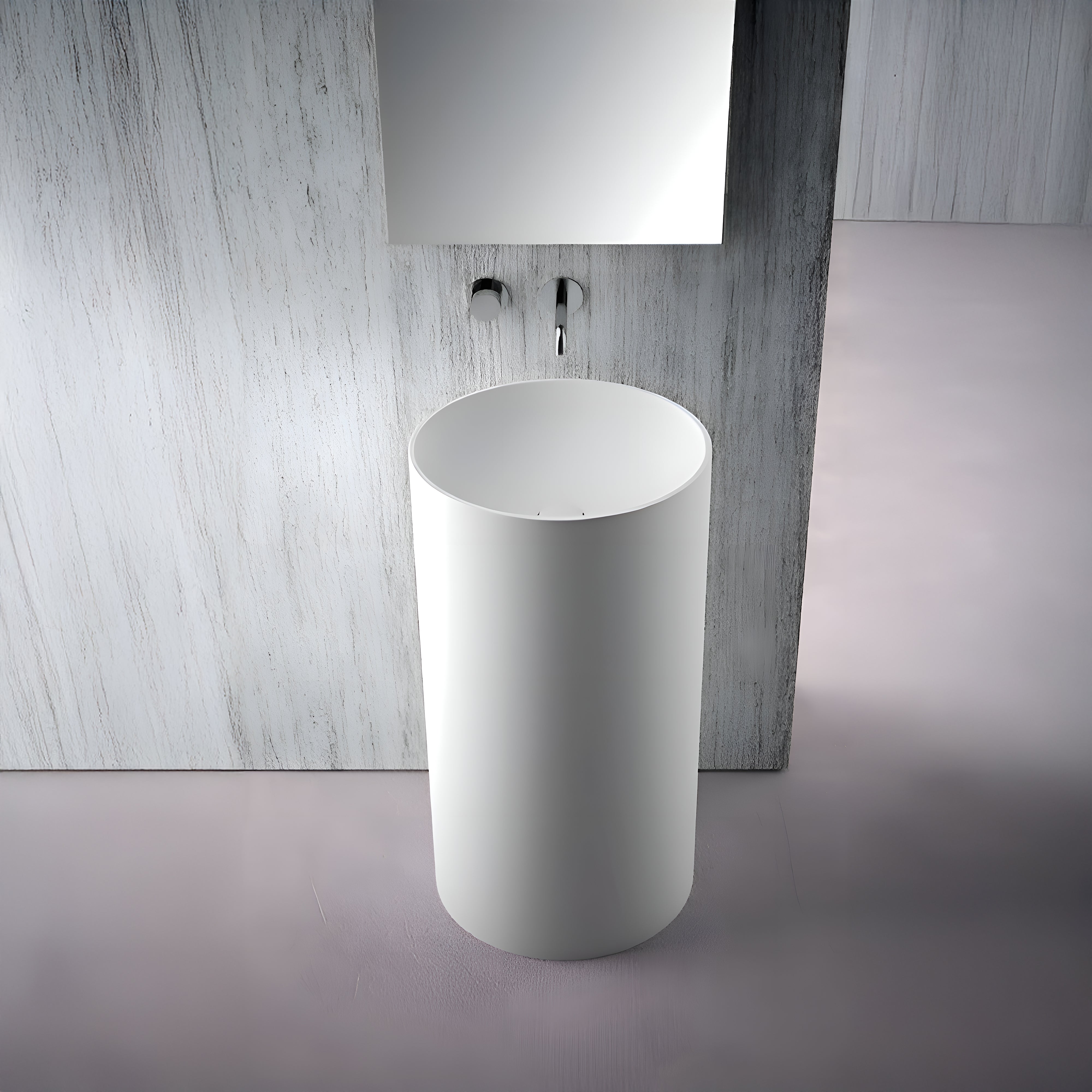 DOMUS LIVING COLONNA ROUND 0 FREESTANDING BASIN MATTE WHITE 440MM