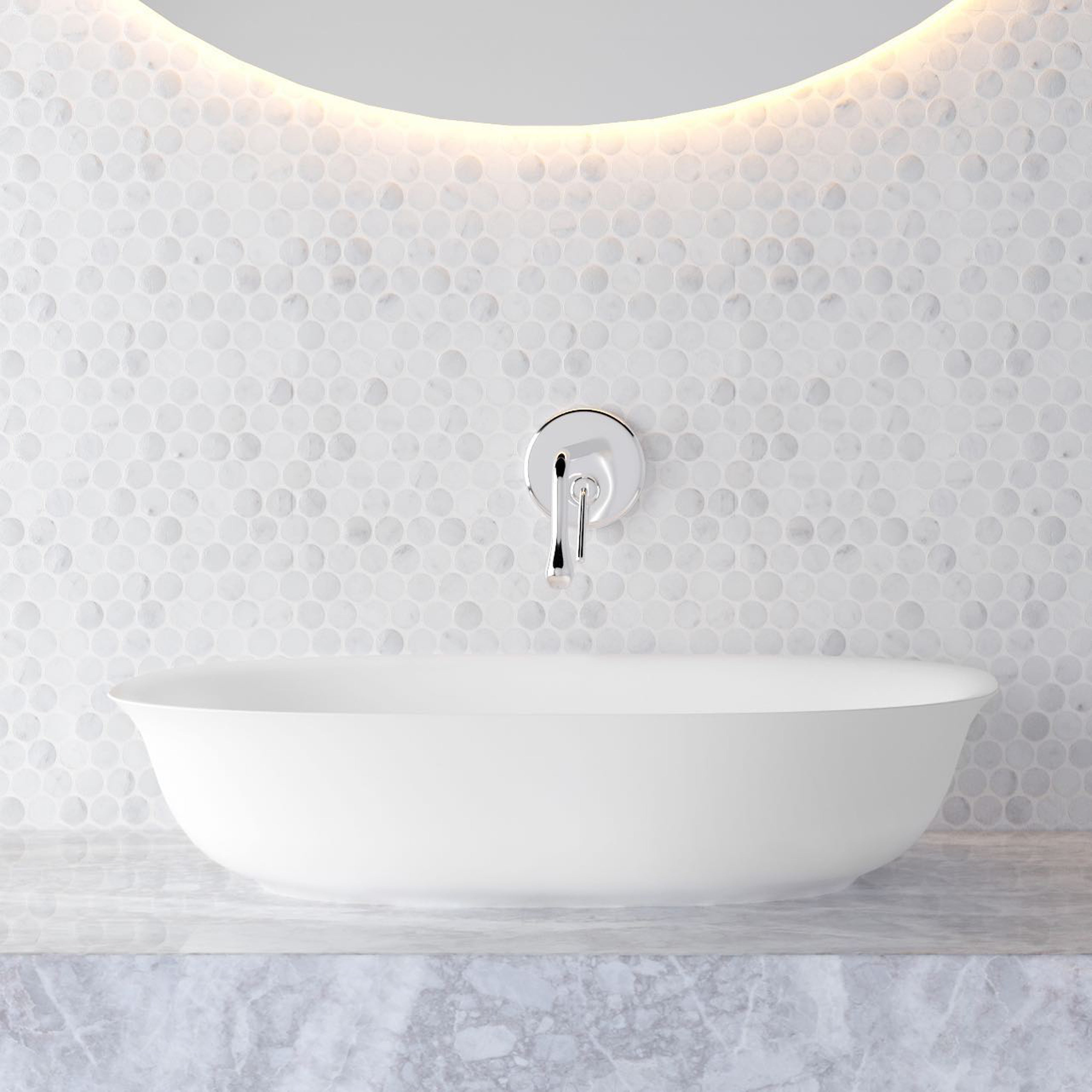 DOMUS LIVING CARIA ABOVE COUNTER BASIN MATTE WHITE 580MM