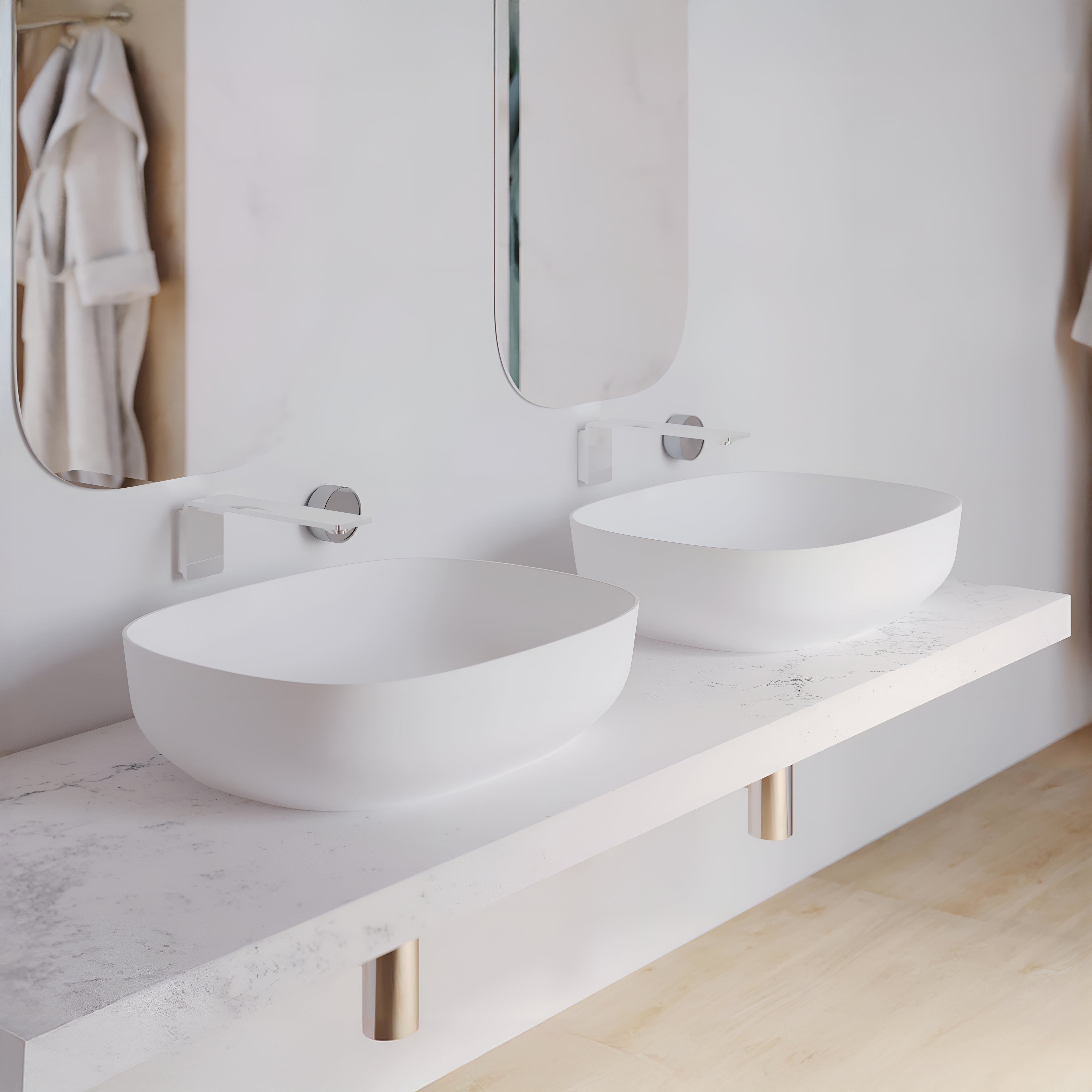 DOMUS LIVING MODERNO ABOVE COUNTER BASIN MATTE WHITE 480MM