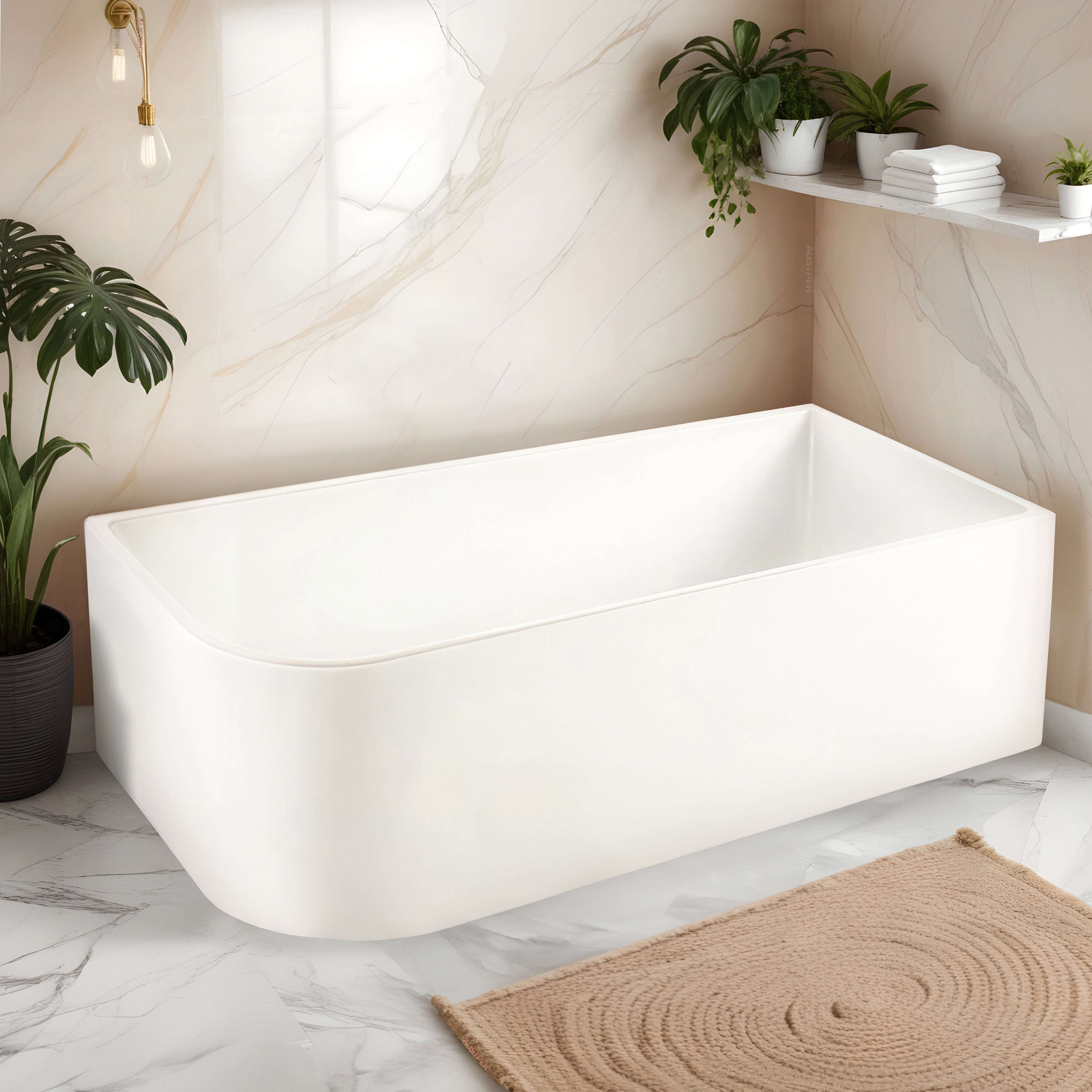 RIVA ELLIE LEFT CORNER BATHTUB GLOSS WHITE (AVAILABLE IN 1500MM AND 1700MM)