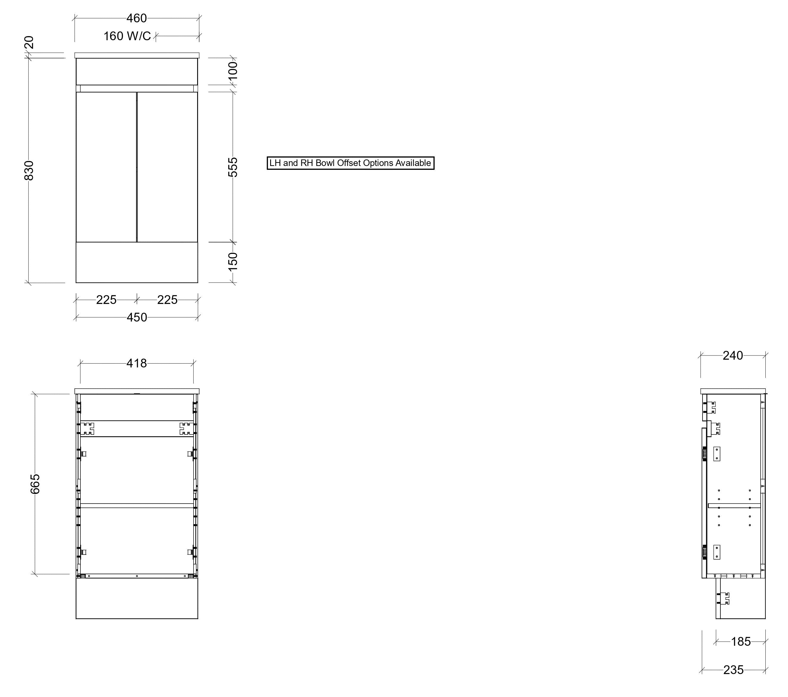 TIMBERLINE ENSUITE SPACE SAVING SINGLE BOWL CUSTOM FLOOR STANDING VANITY