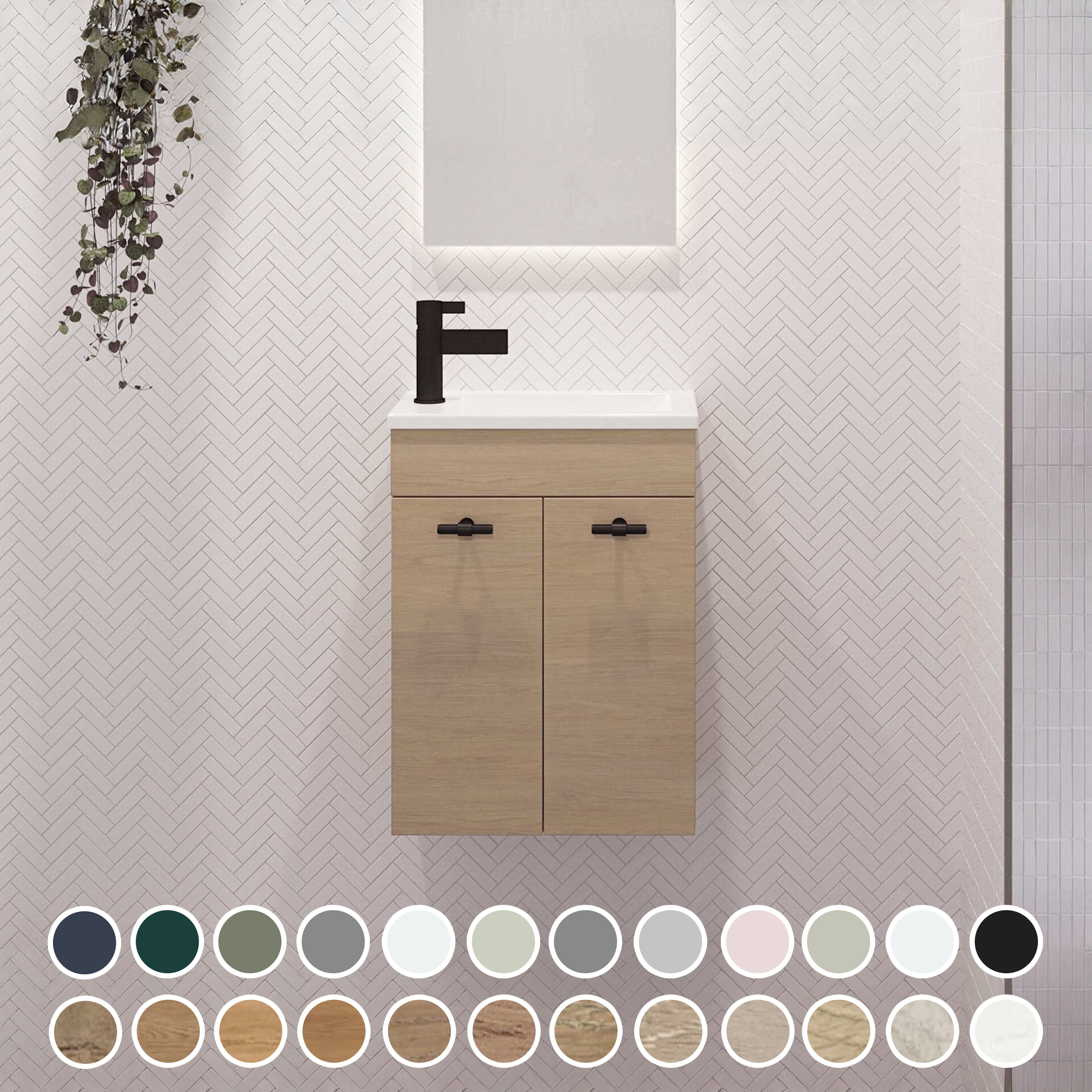 TIMBERLINE ENSUITE SPACE SAVING SINGLE BOWL CUSTOM WALL HUNG VANITY