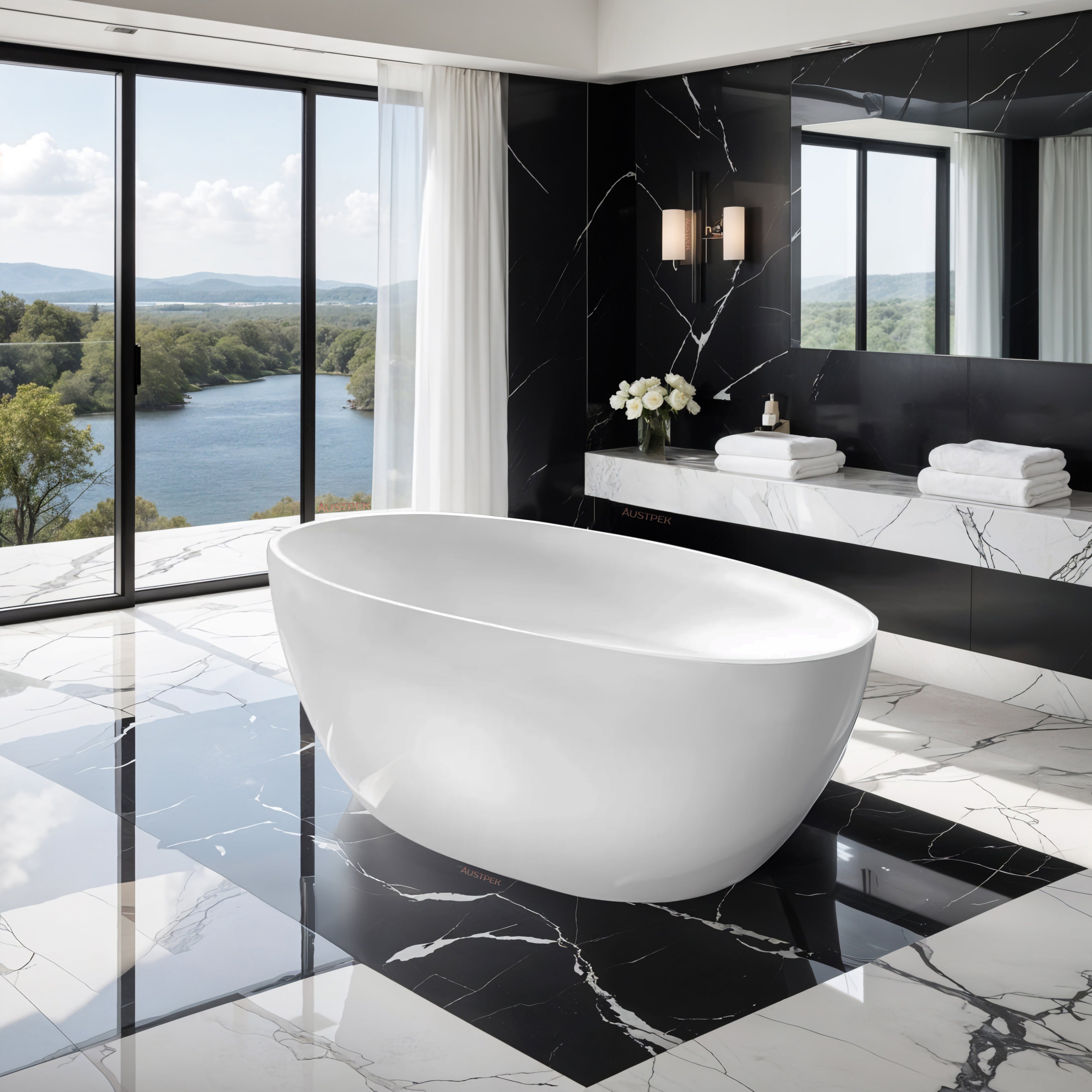 RIVA FANTA FREESTANDING BATHTUB GLOSS WHITE 1700MM