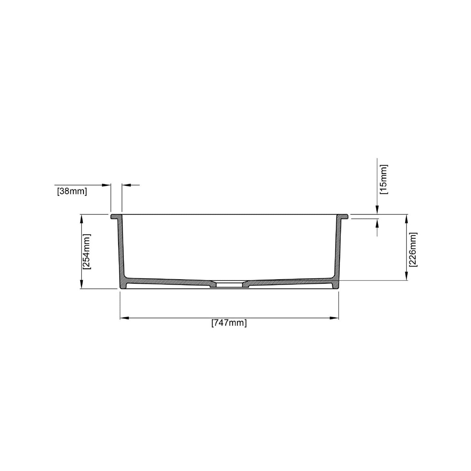 CETO CAMDEN SINGLE BOWL FIRECLAY KITCHEN SINK MATTE BLACK 810MM