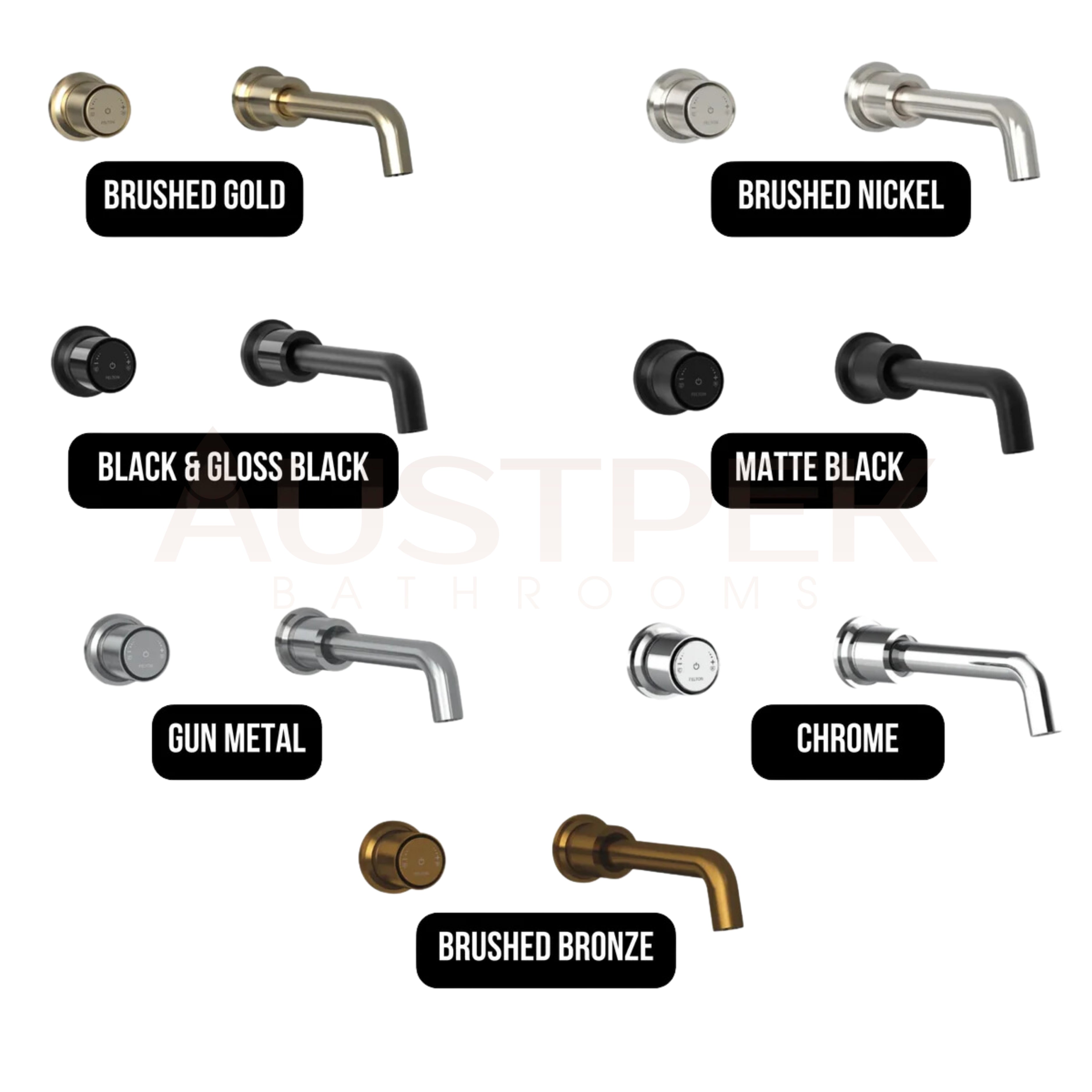 FELTON TATE DIGITAL WALL MOUNTED MIXER 180MM BRUSHED BRONZE