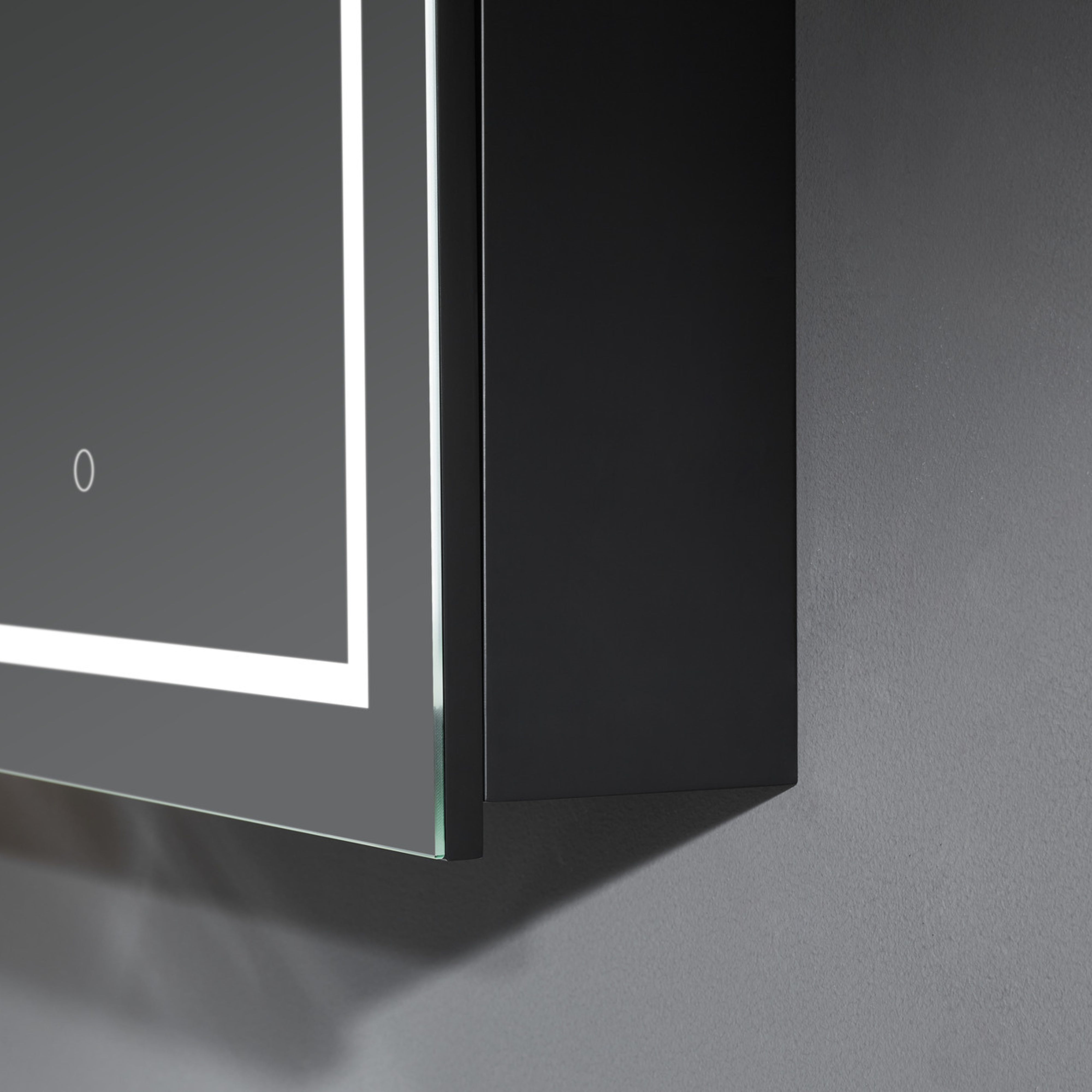 CETO OLIVIA MATTE BLACK LED MIRROR SHAVING CABINET 600X900MM