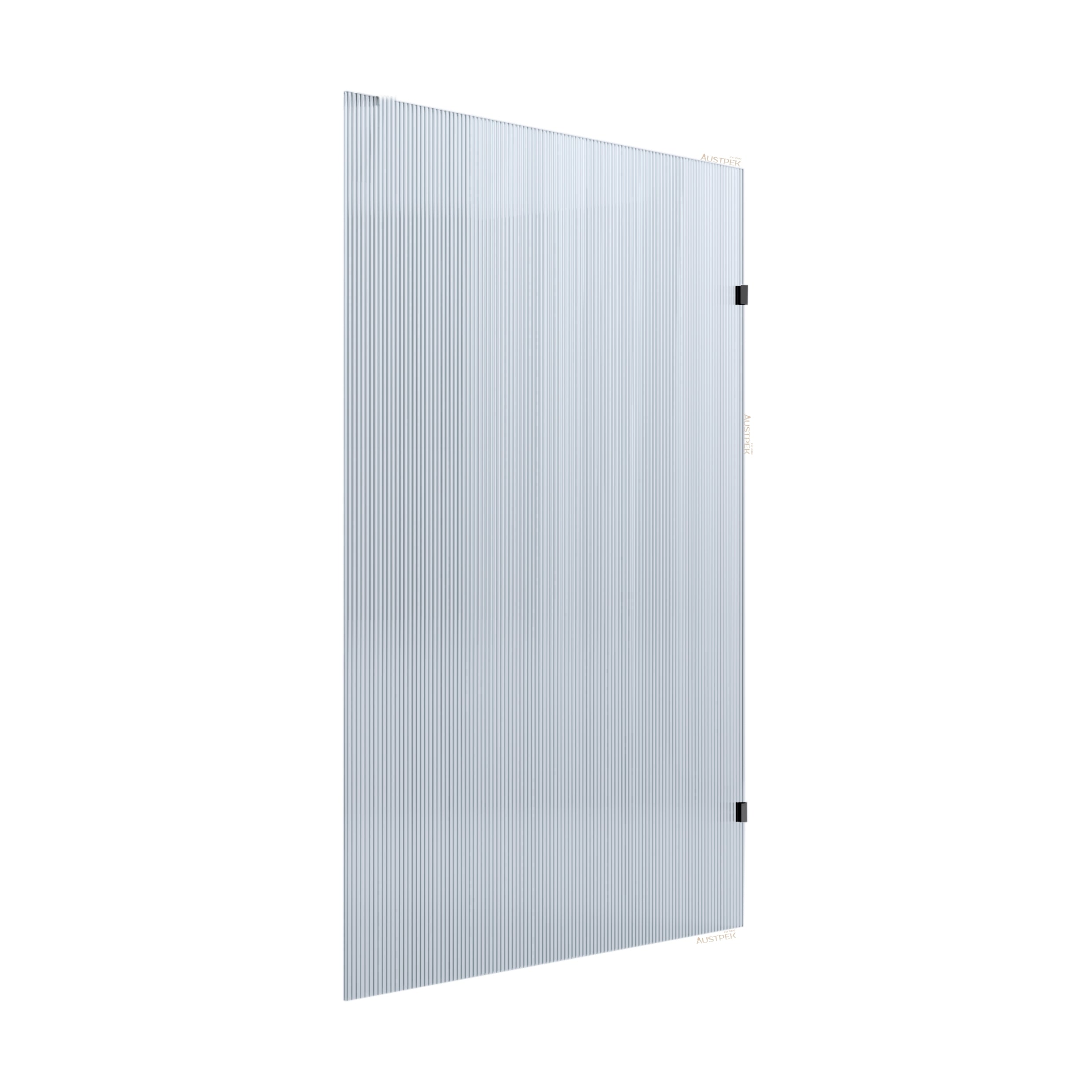 BELLA VISTA FRAMELESS REEDED FIXED PANEL SHOWER SCREEN GUN METAL