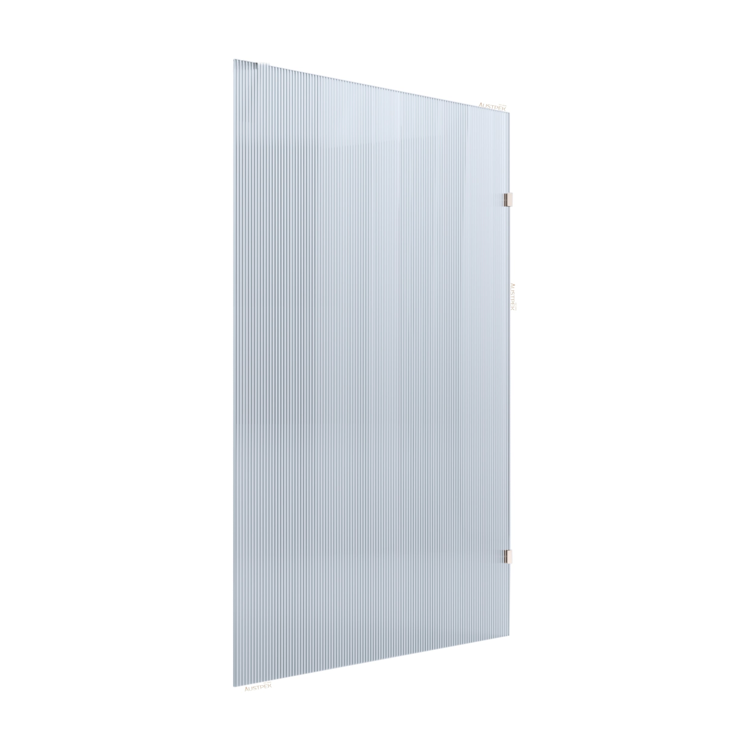 BELLA VISTA FRAMELESS REEDED FIXED PANEL SHOWER SCREEN BRUSHED NICKEL