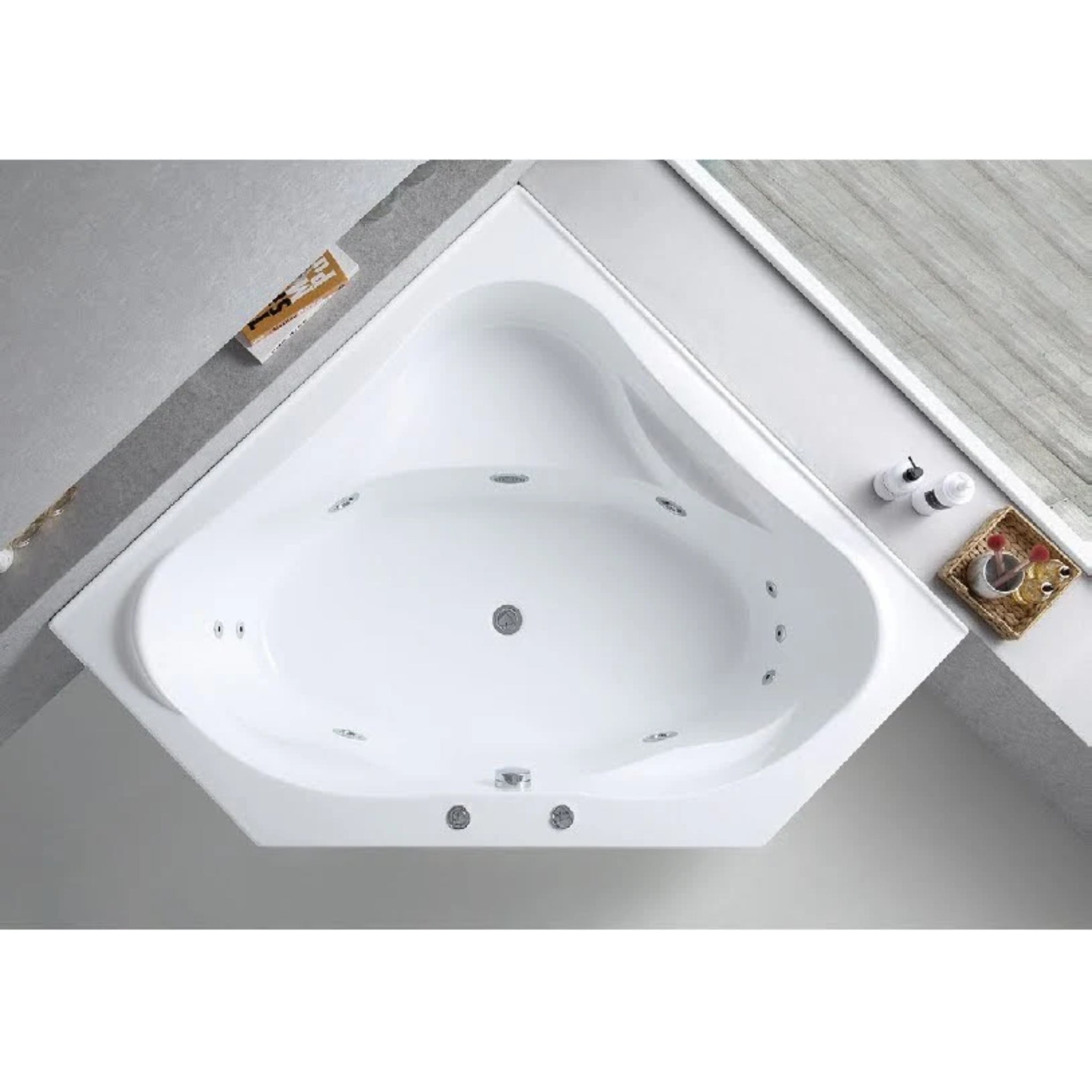 BROADWAY FS53 CORNER SPA BATHTUB WHITE 1290MM WITH 12 JETS