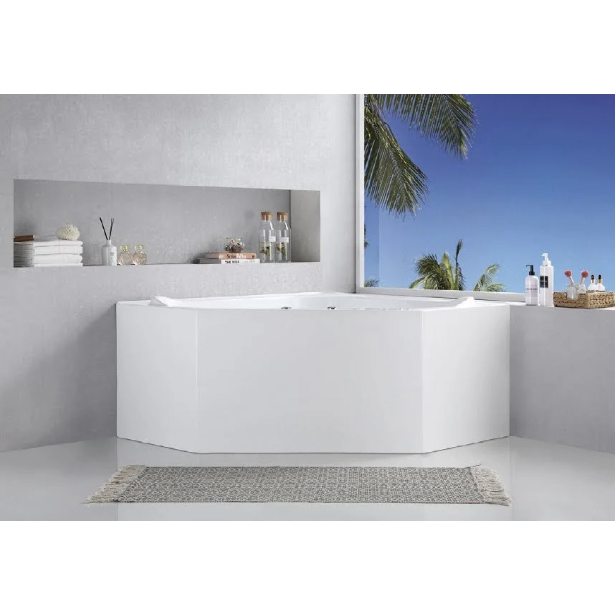 BROADWAY FS53 CORNER SPA BATHTUB WHITE 1290MM WITH 12 JETS