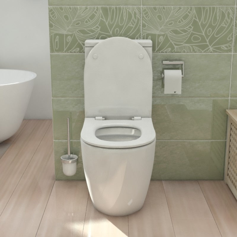 BEL BAGNO ALEXANDER-R RIMLESS BACK TO WALL TOILET SUITE GLOSS WHITE