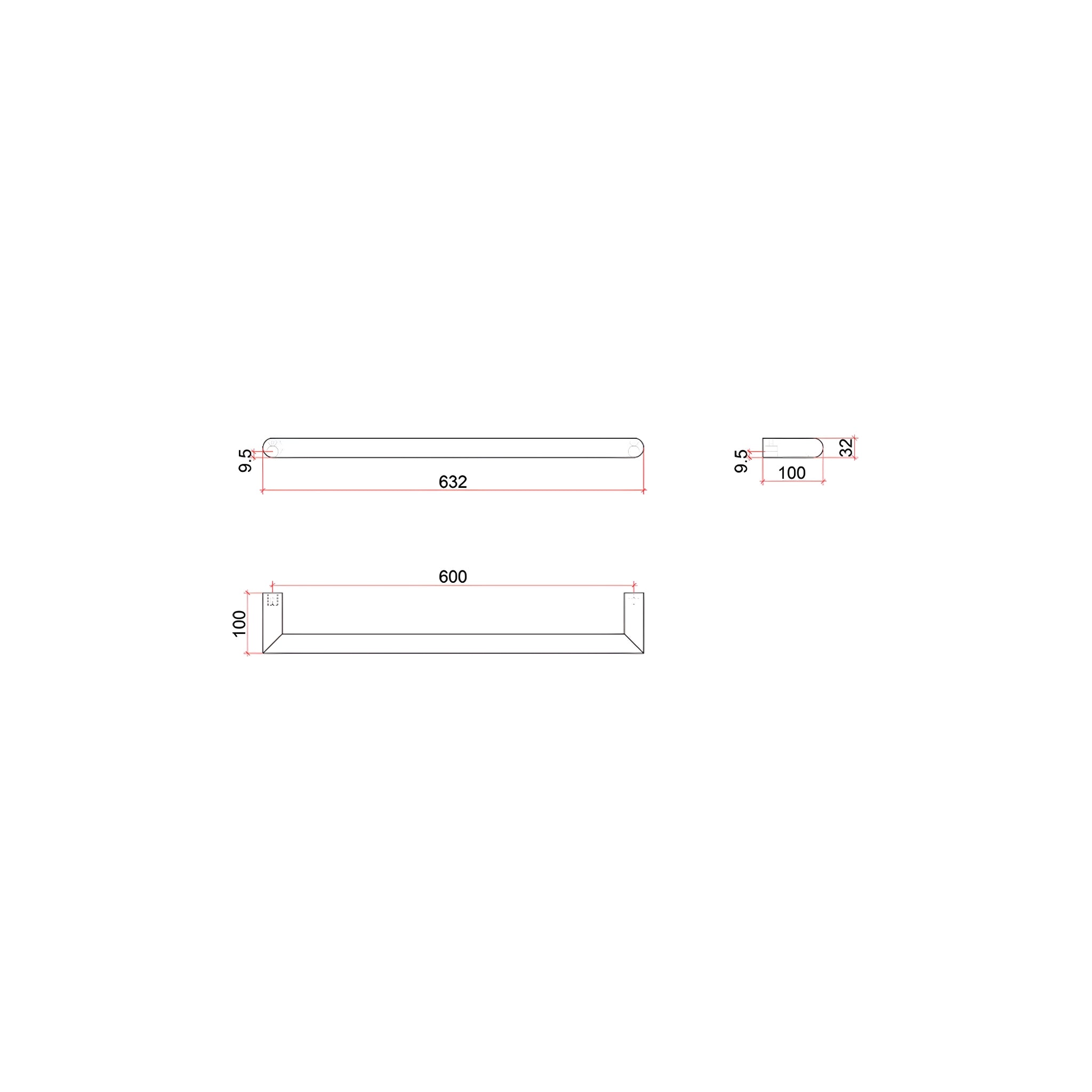 THERMOGROUP ROUND HEATED SINGLE TOWEL RAIL BRUSHED BRASS 632MM