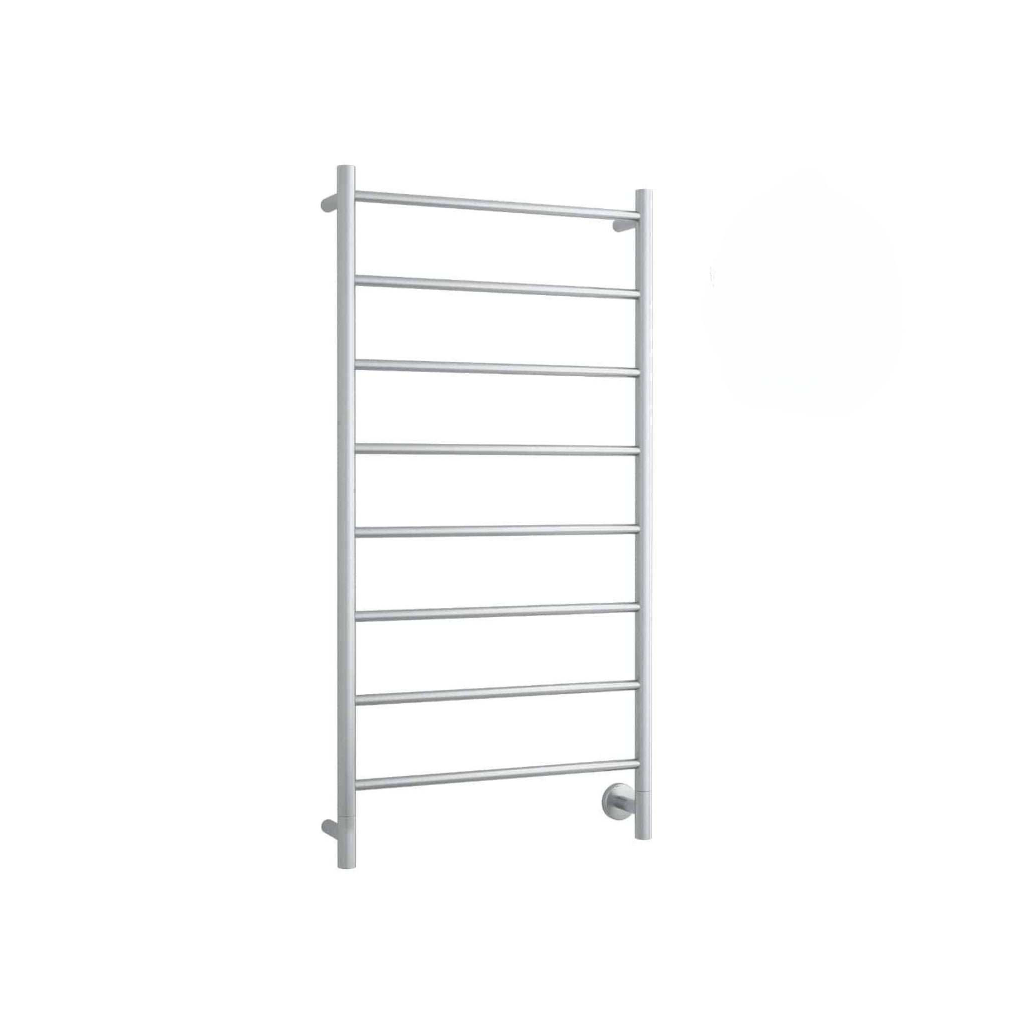 THERMOGROUP SPARTAN LIQUID-FILLED 8-BAR ROUND LADDER HEATED TOWEL RAIL POLISHED STAINLESS STEEL 620MM (CUSTOM PLATED FINISH)