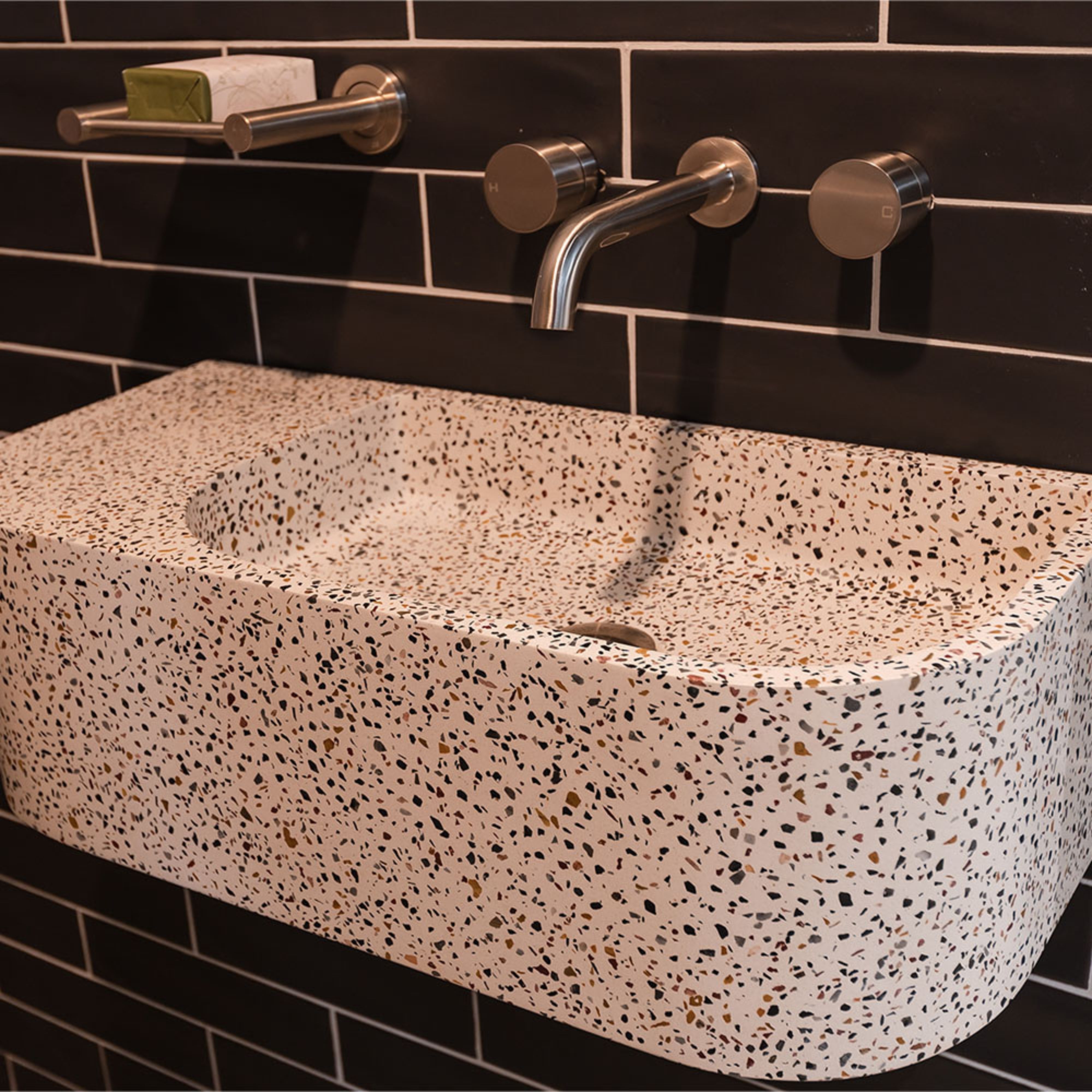 FIENZA BLANCA CONCRETE WALL HUNG BASIN TERRAZZO 650MM