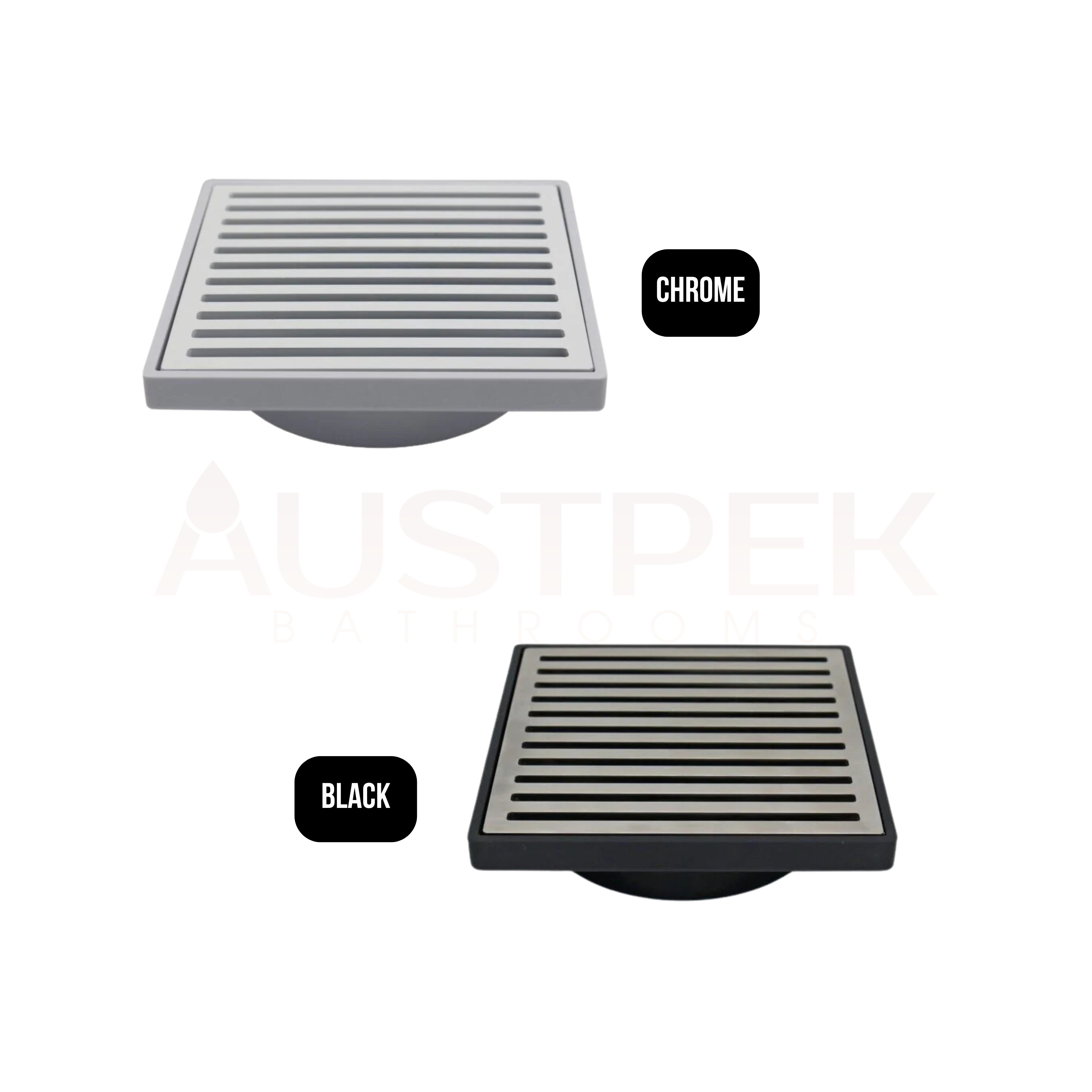 GRATES2GO SLIMLINE UPVC WHITE POINT DRAIN WITH CONTEMPO GRATE WHITE 117MM