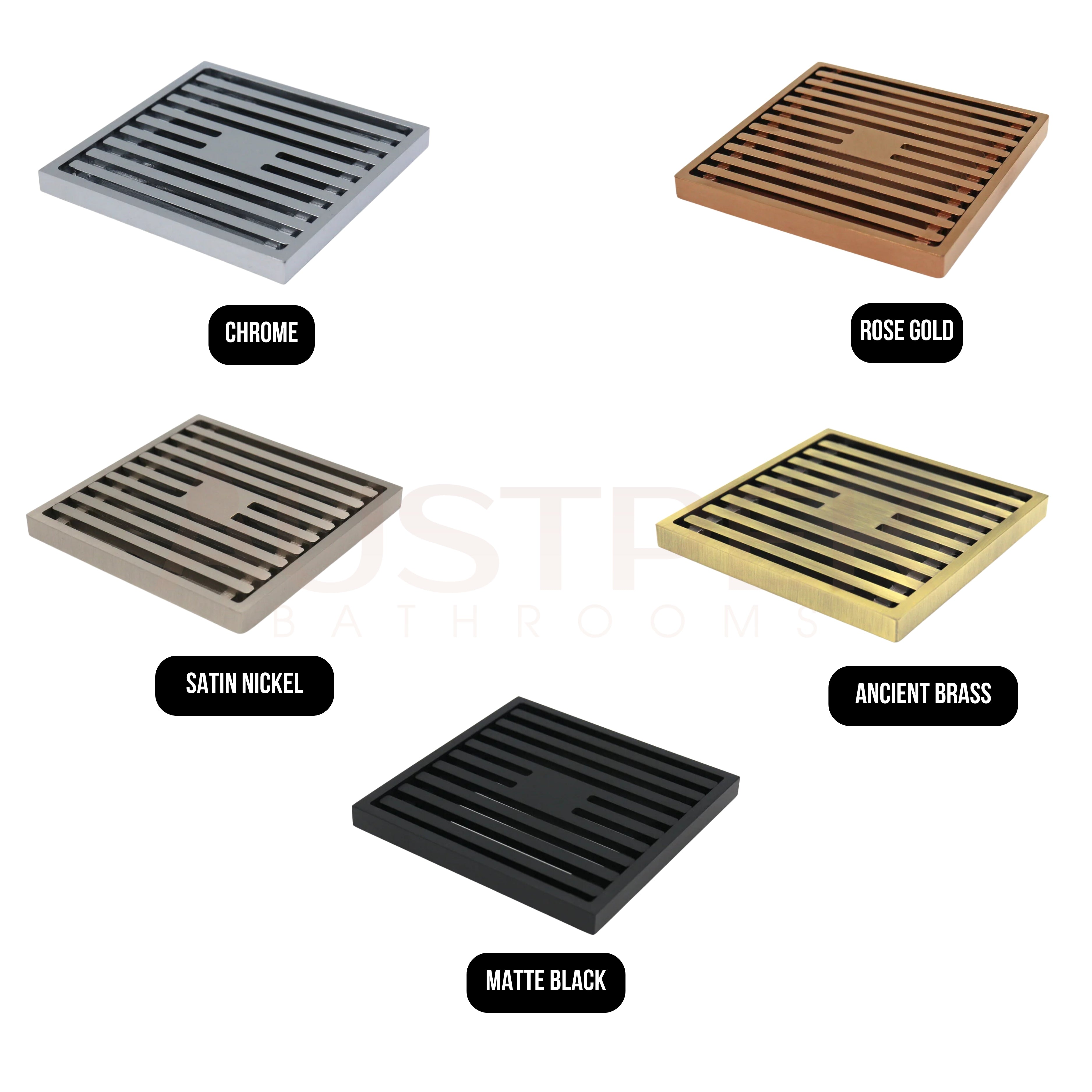 GRATES2GO SLIMLINE BRASS POINT DRAIN CHROME 100MM