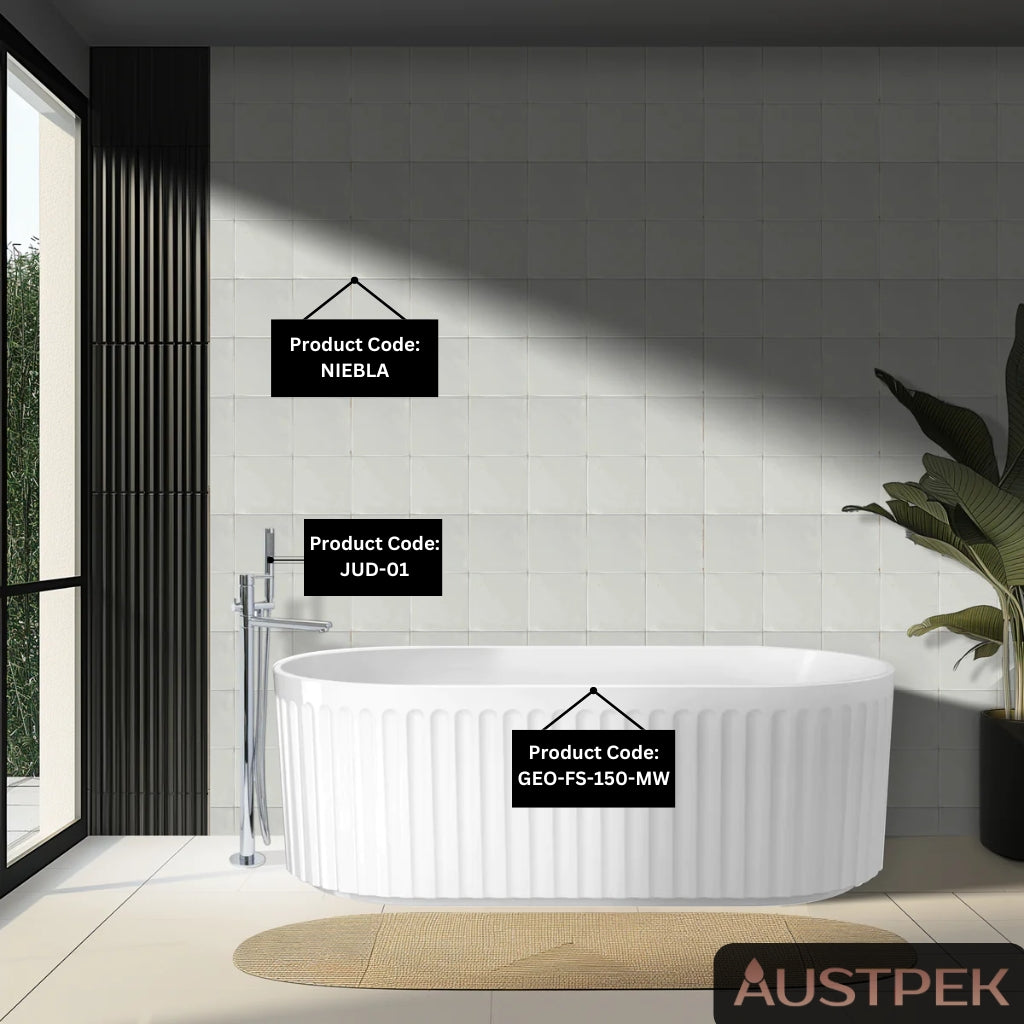 LINSOL GEORG FREESTANDING BATHTUB MATTE WHITE (AVAILABLE IN 1500MM AND 1700MM)