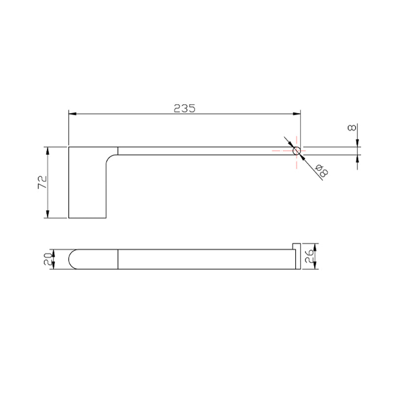 AQUAPERLA VOG HAND TOWEL HOLDER 235MM GUN METAL