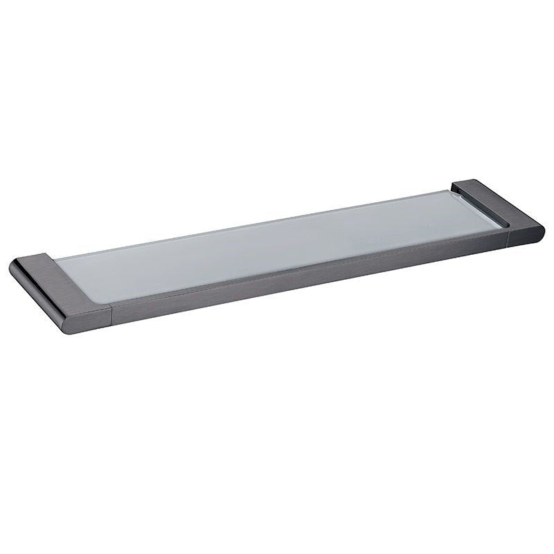 AQUAPERLA VOG GLASS SHELF 550MM GUNMETAL