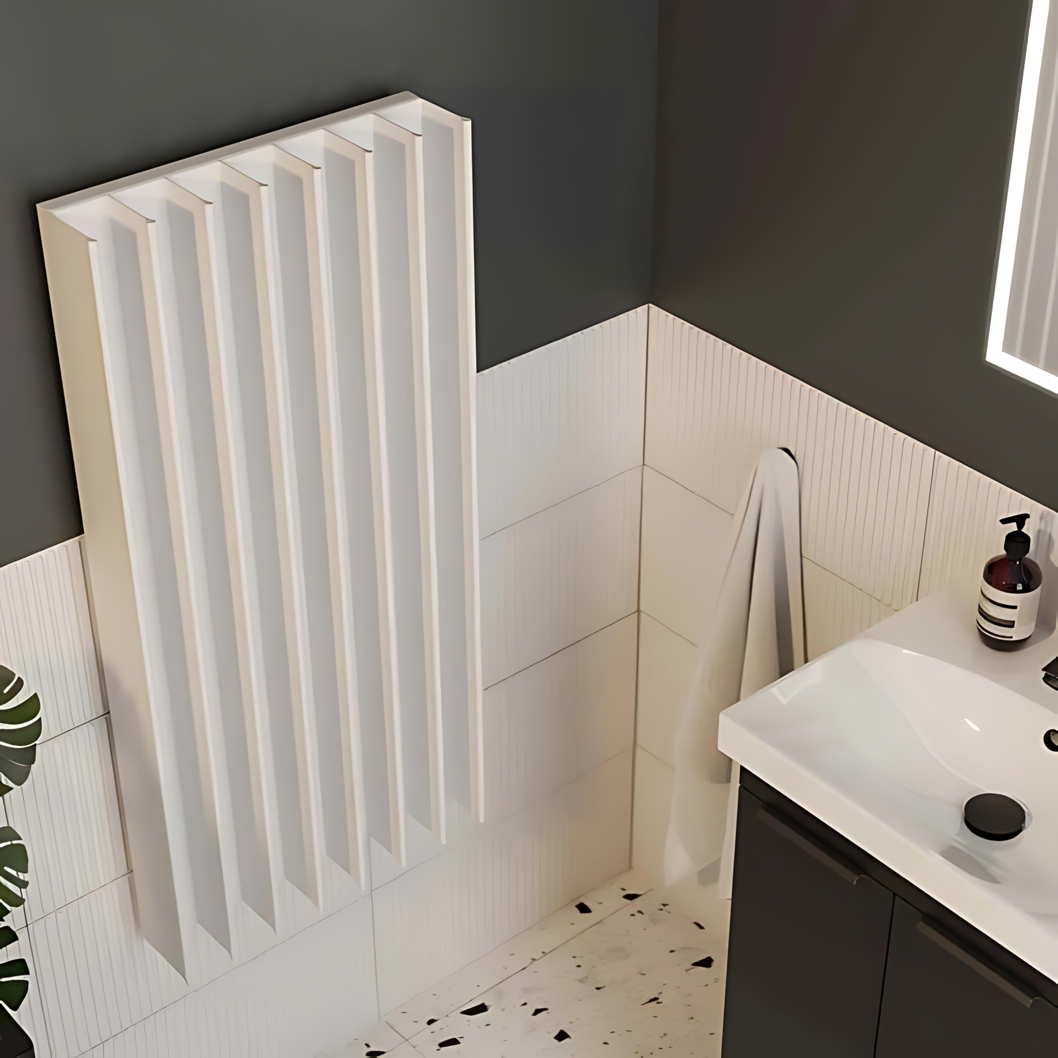 ESKIMO GORDON VERTICAL DOUBLE HEATED TOWEL RAIL WHITE 472MM