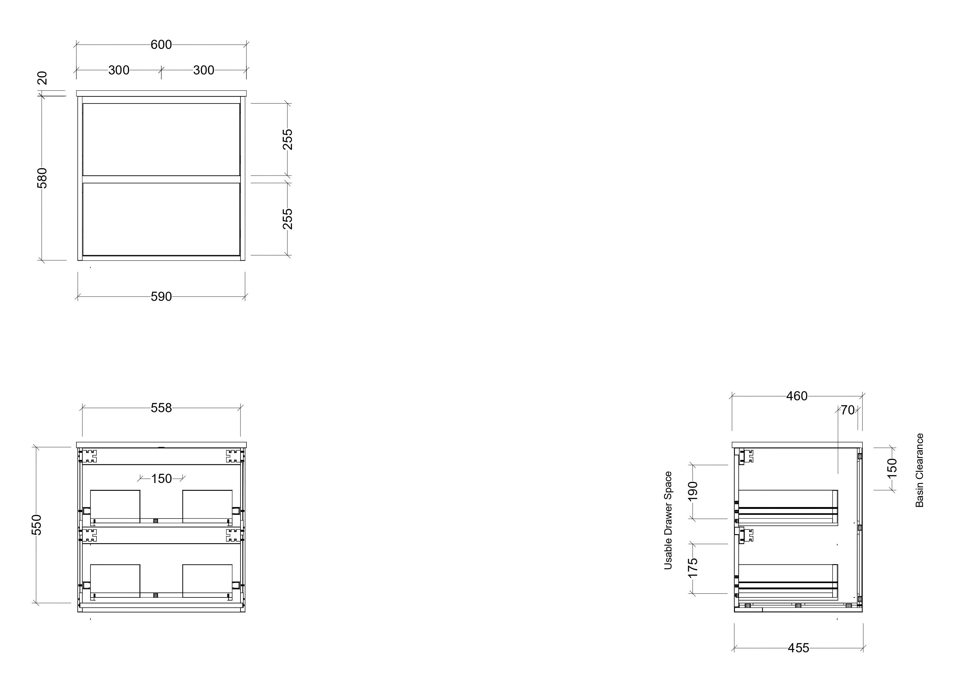 TIMBERLINE GRANGE CUSTOM WALL HUNG VANITY (ALL SIZING)