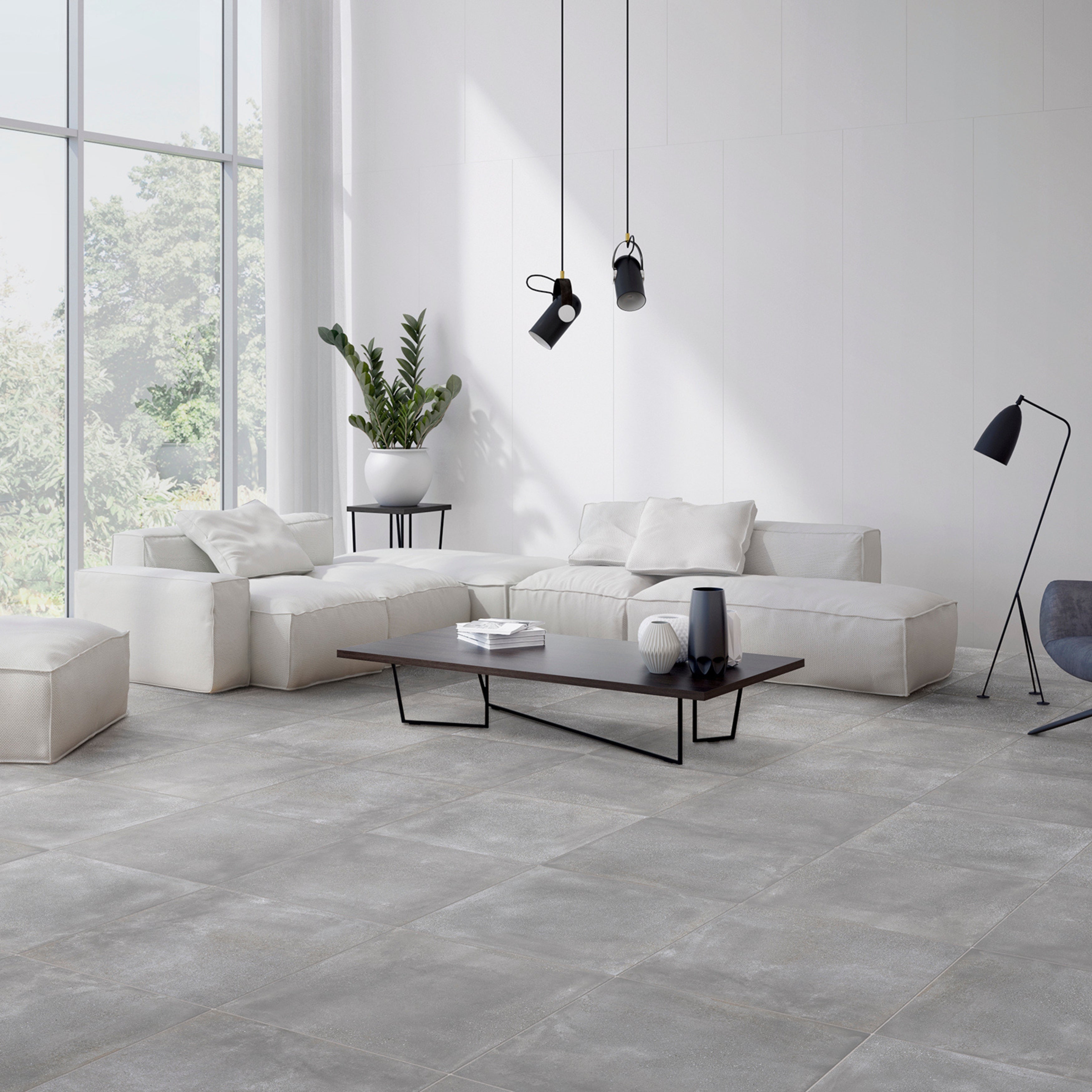 EVERSTONE NORDIC GREY MATTE 600X600MM SQUARE TILE (PER BOX)