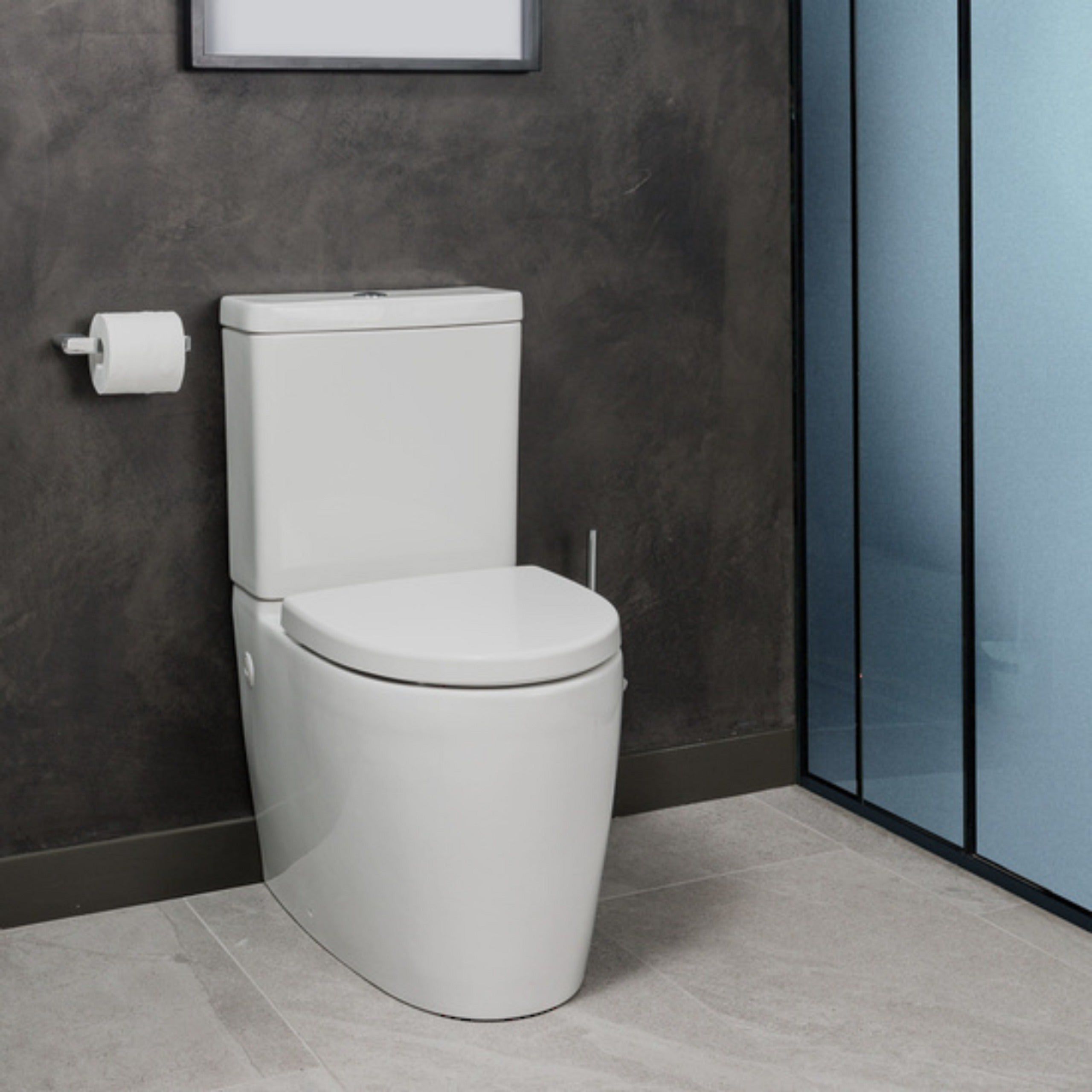 KOHLER GRANDE BACK TO WALL RIMLESS TOILET SUITE GLOSS WHITE