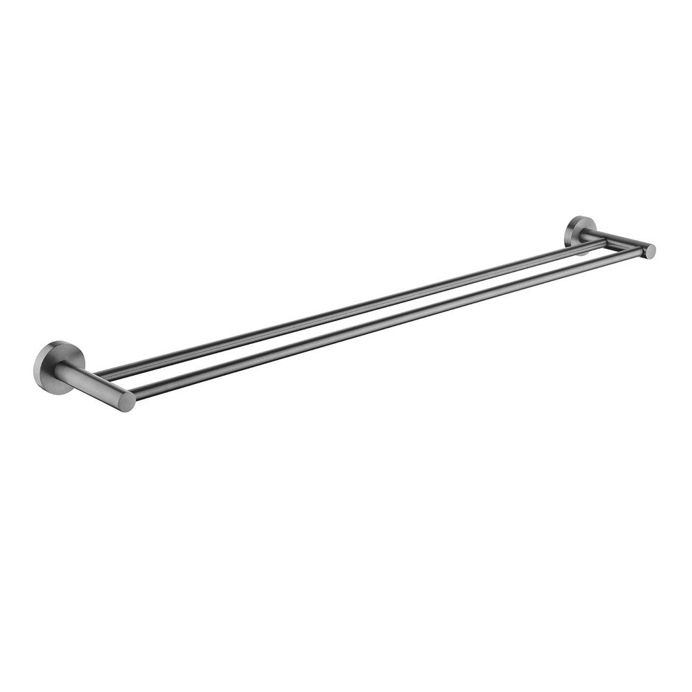 AQUAPERLA LUCID PIN CUTTABLE DOUBLE TOWEL RAIL 790MM GUN METAL