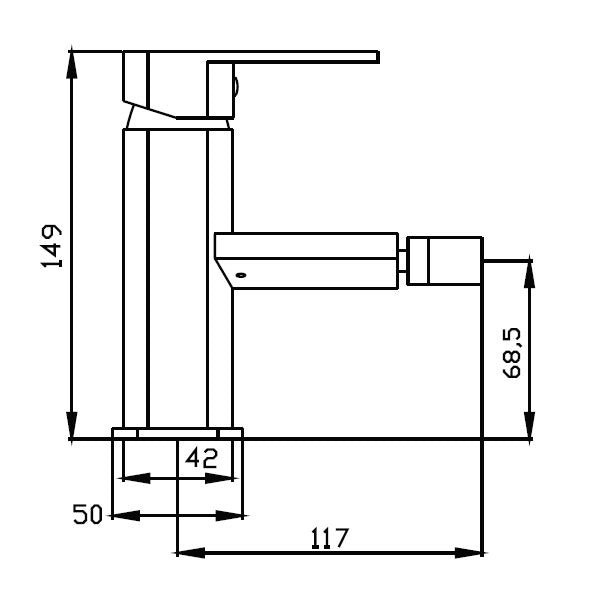 HELLYCAR ELEGANT BIDET MIXER 149MM CHROME